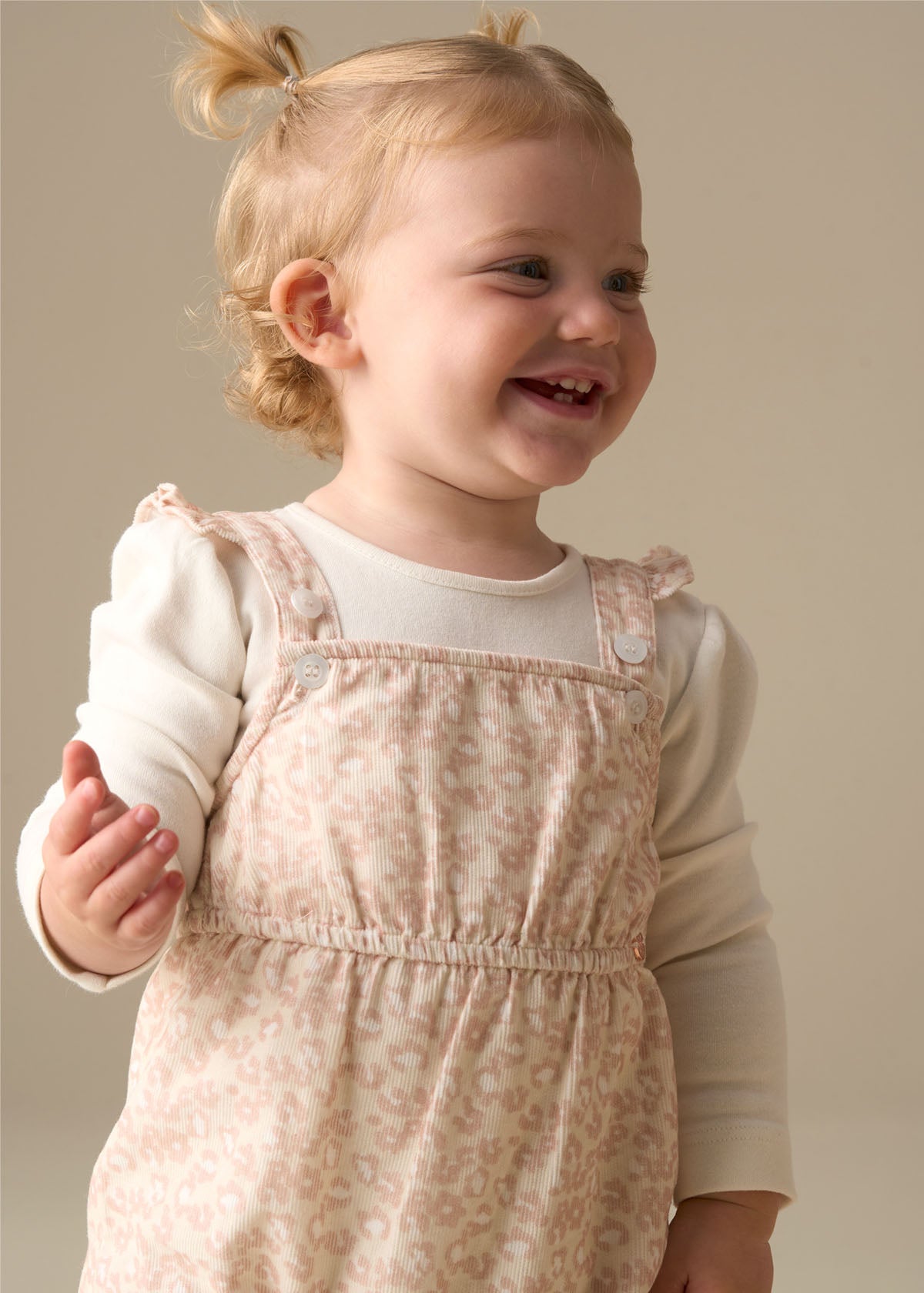Nellie Animal Print Cord Dungaree & Bodysuit