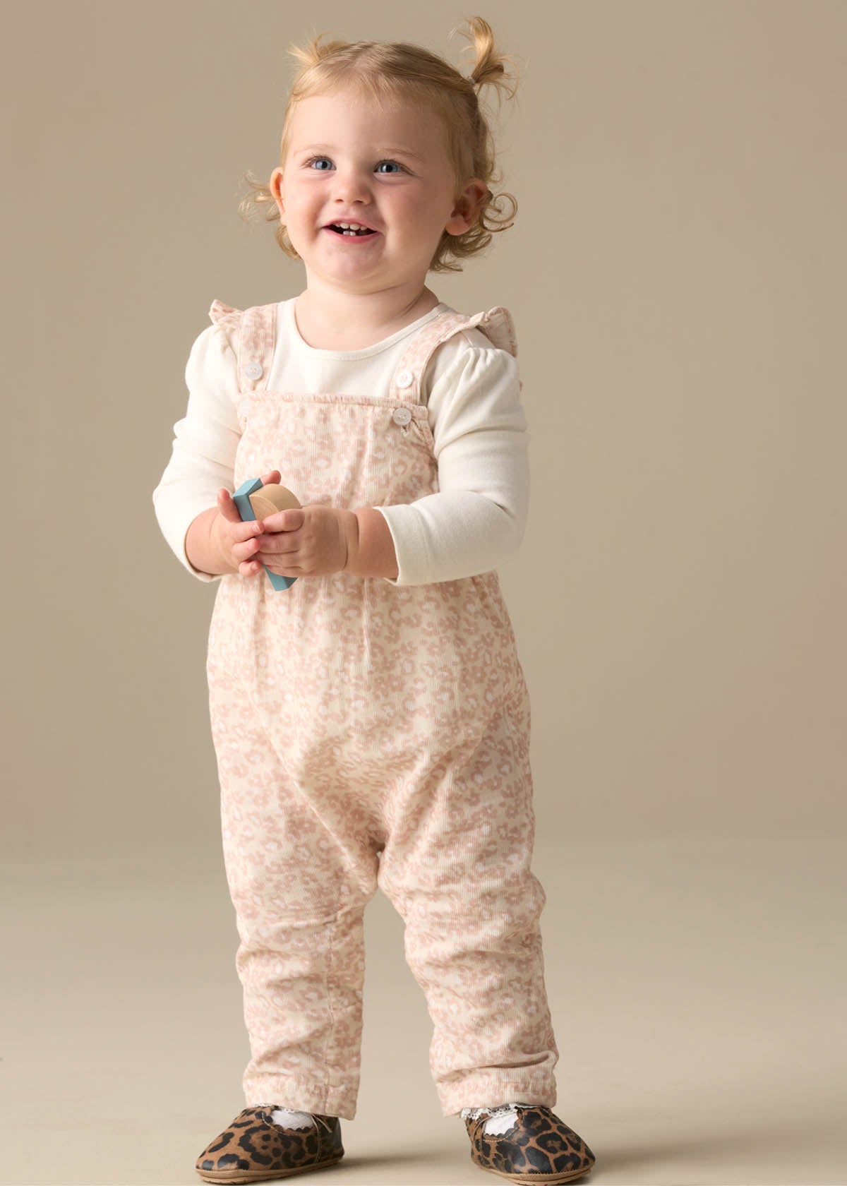 Nellie Animal Print Cord Dungaree & Bodysuit