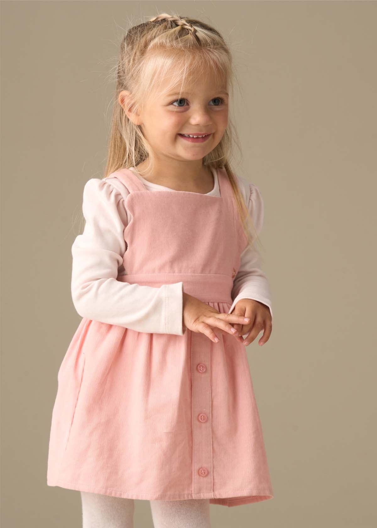 Orla Cord Pinny & Print Bodysuit