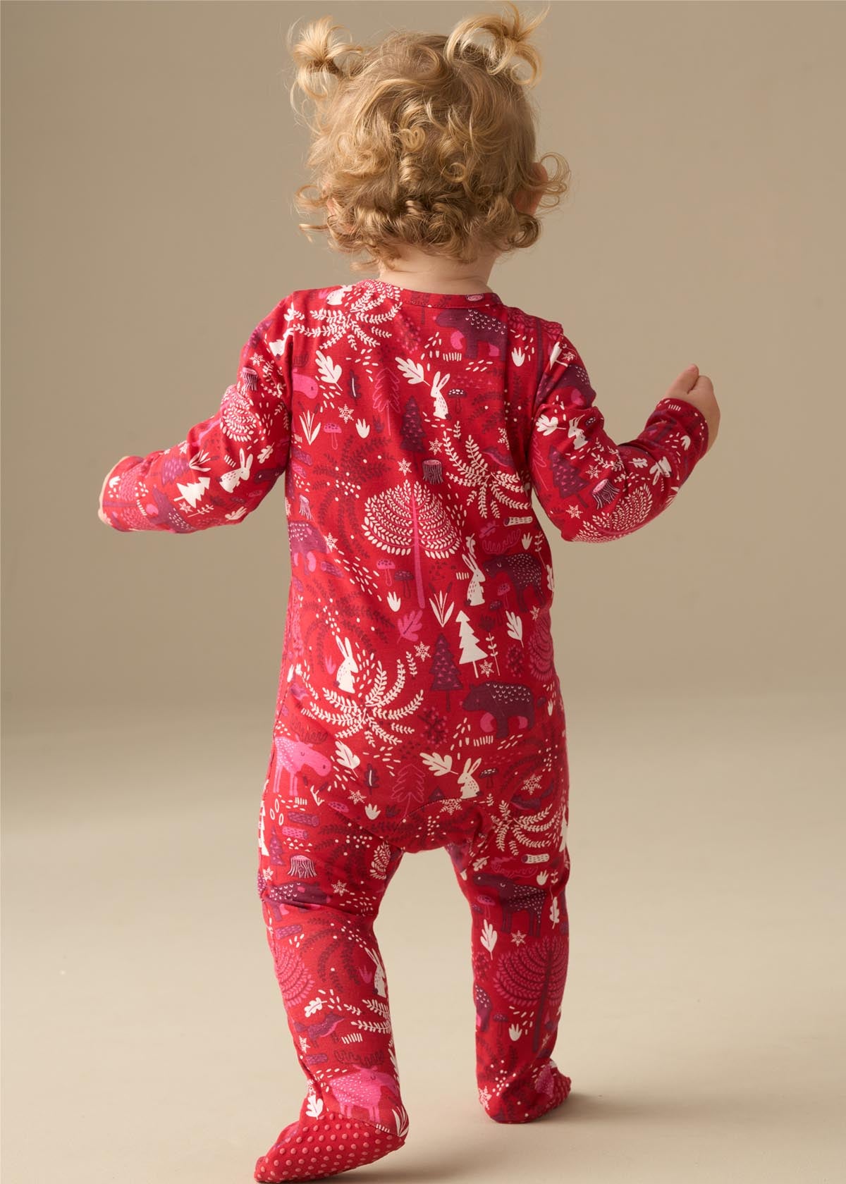 Frida Burgandy Scandi Print Babygrow