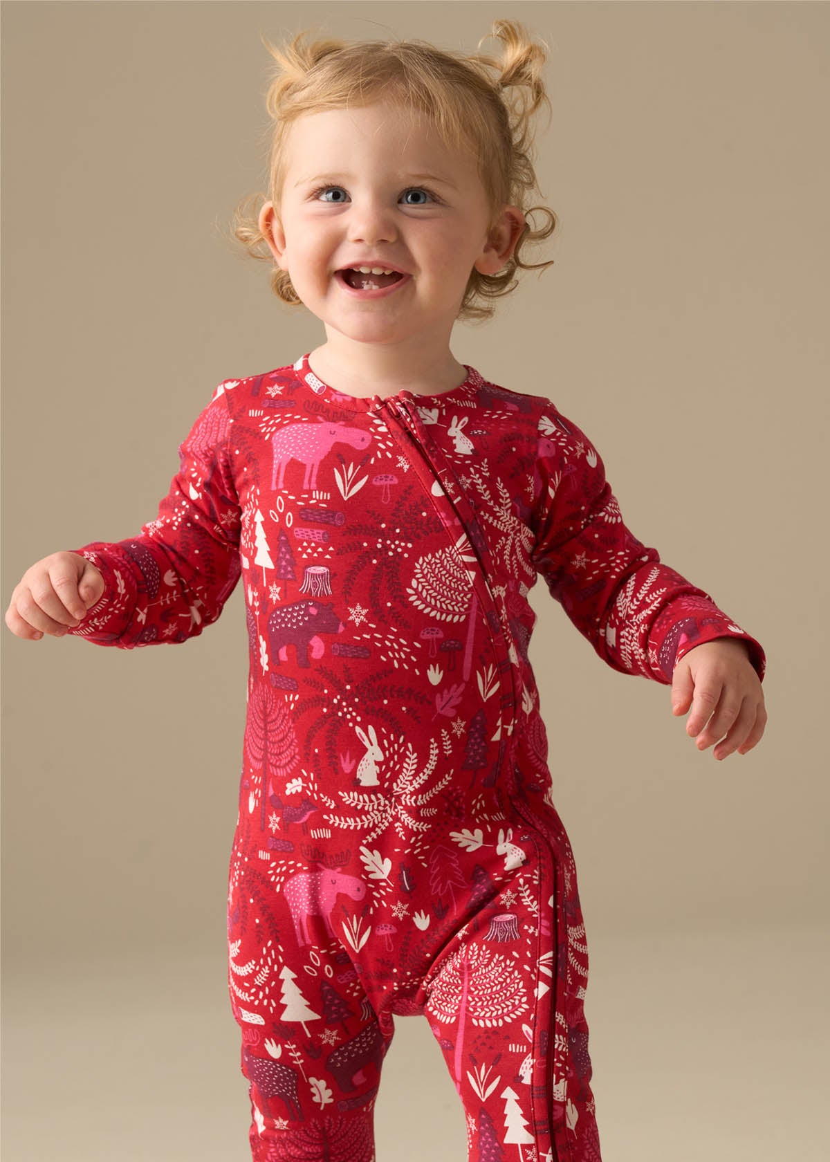 Frida Burgandy Scandi Print Babygrow