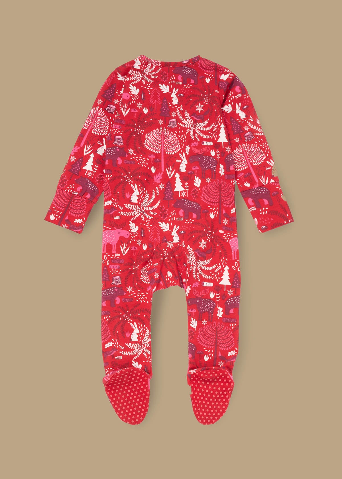 Frida Burgandy Scandi Print Babygrow