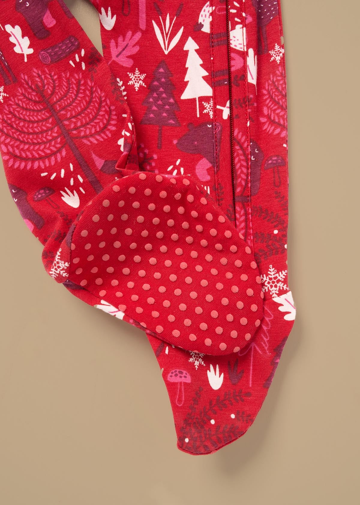 Frida Burgandy Scandi Print Babygrow