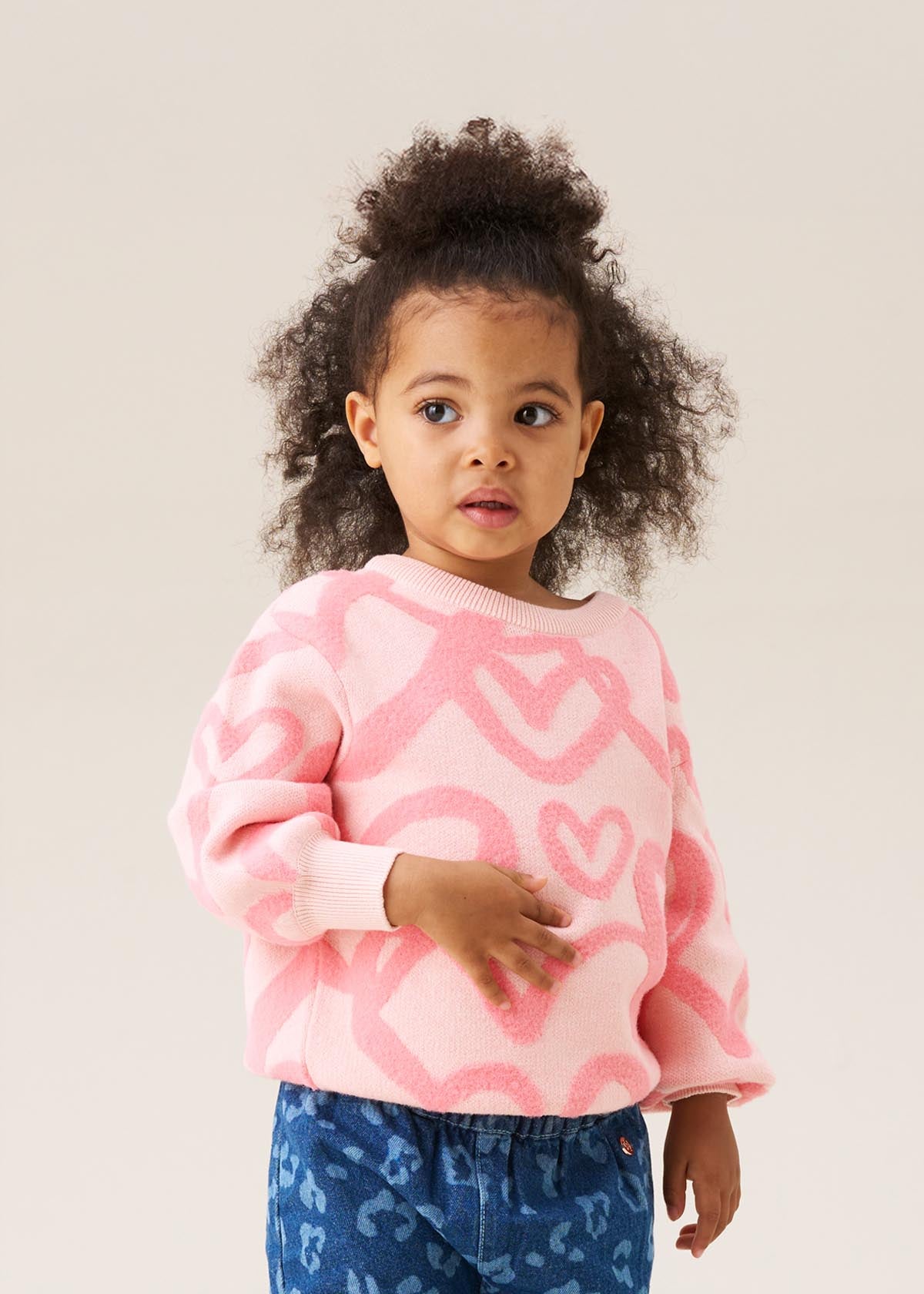 Harlow Mini Heart Jumper - Coral