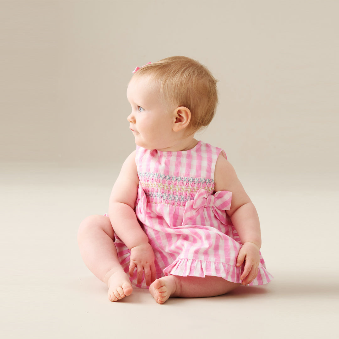 Percy Gingham Frill Dress And Bloomer