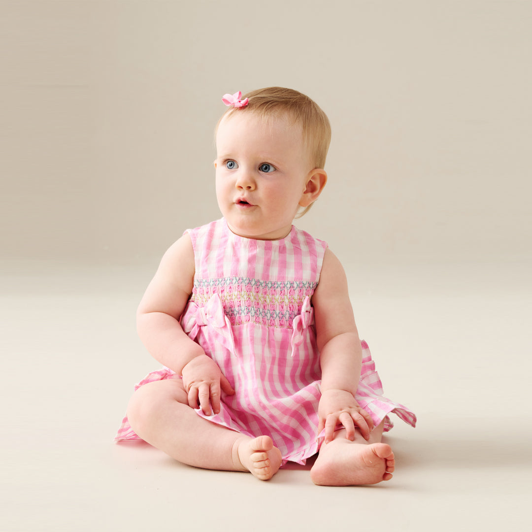 Percy Gingham Frill Dress And Bloomer