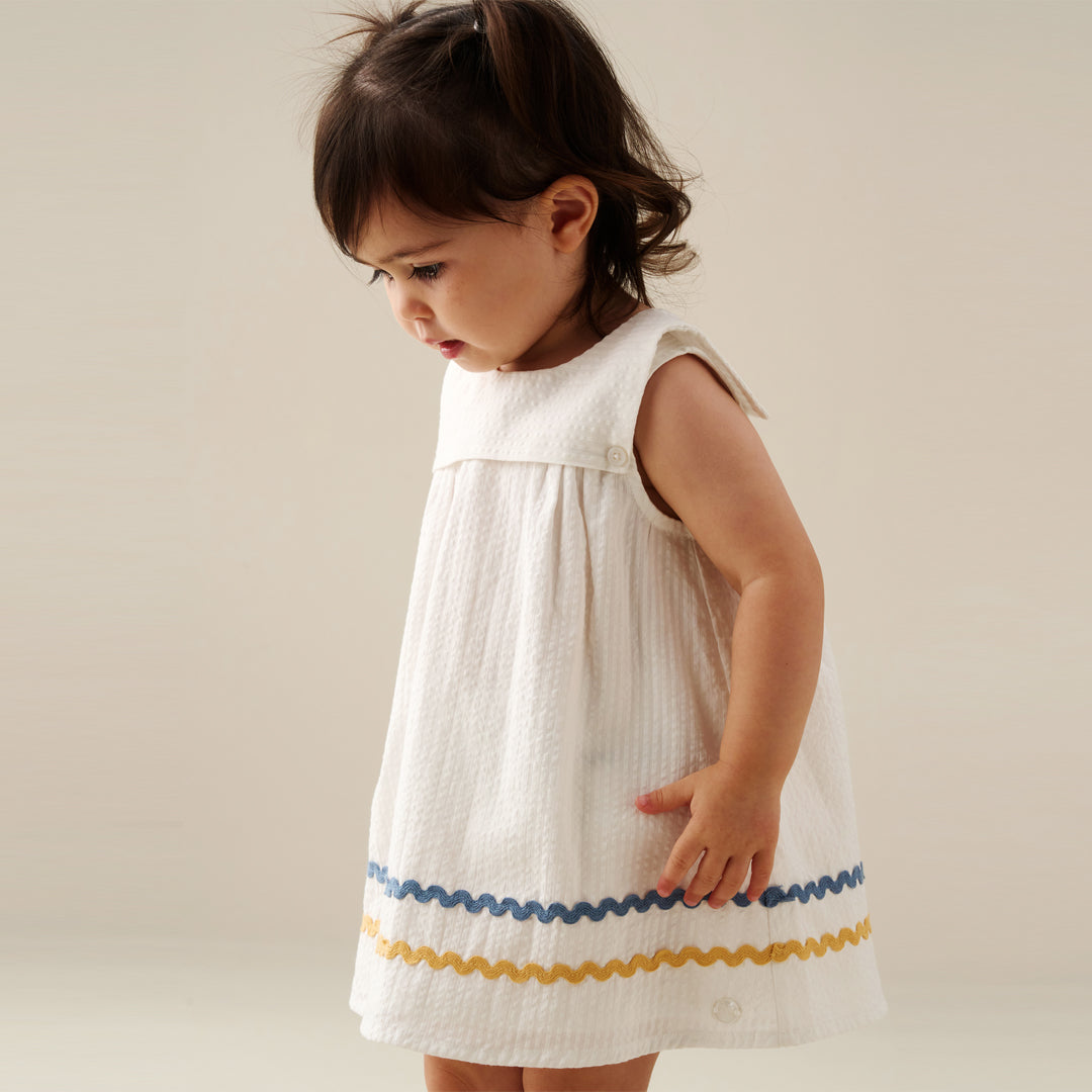 Lila Stripe Ric Rac Dress