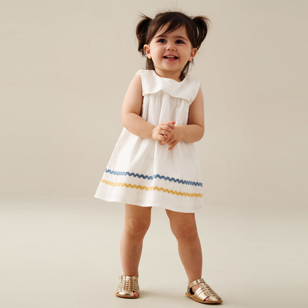 Lila Stripe Ric Rac Dress