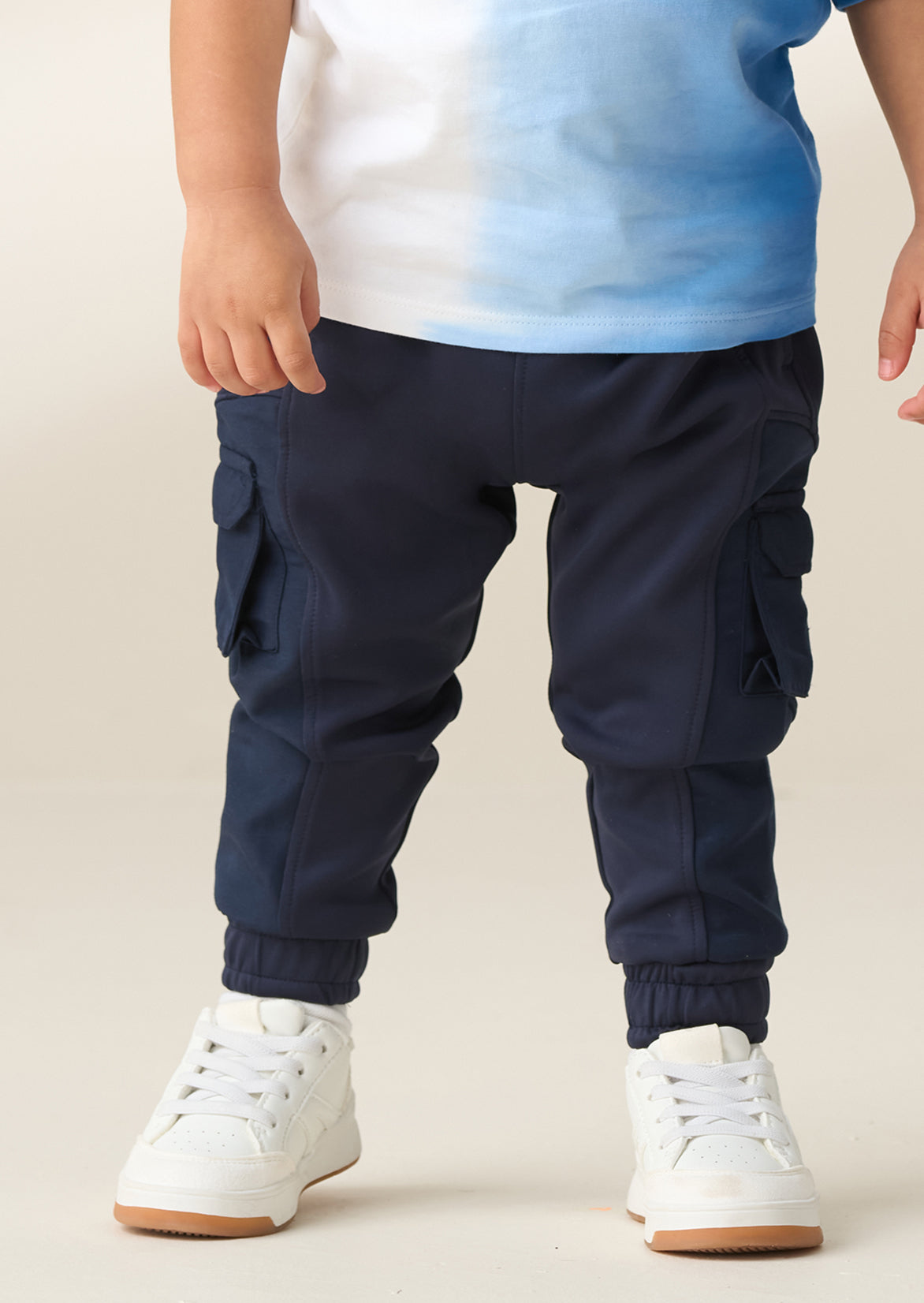 Luca Navy Textured Trousers