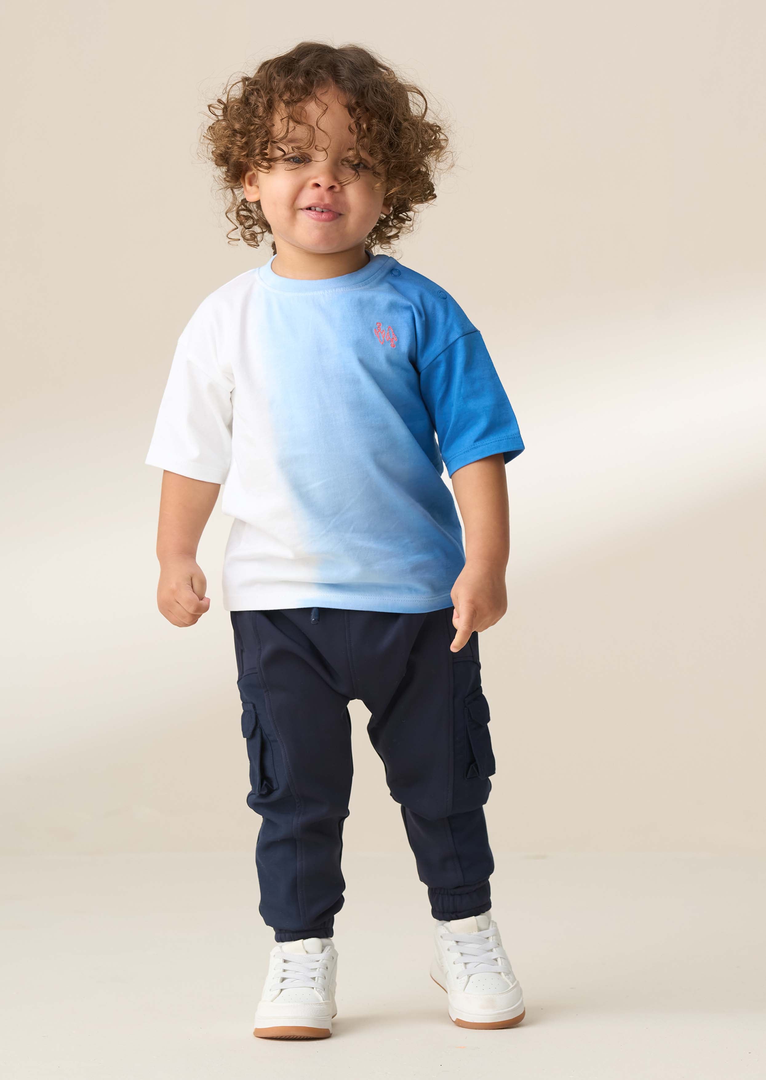 Cotton Blue Mini Ombre Washed Tshirt