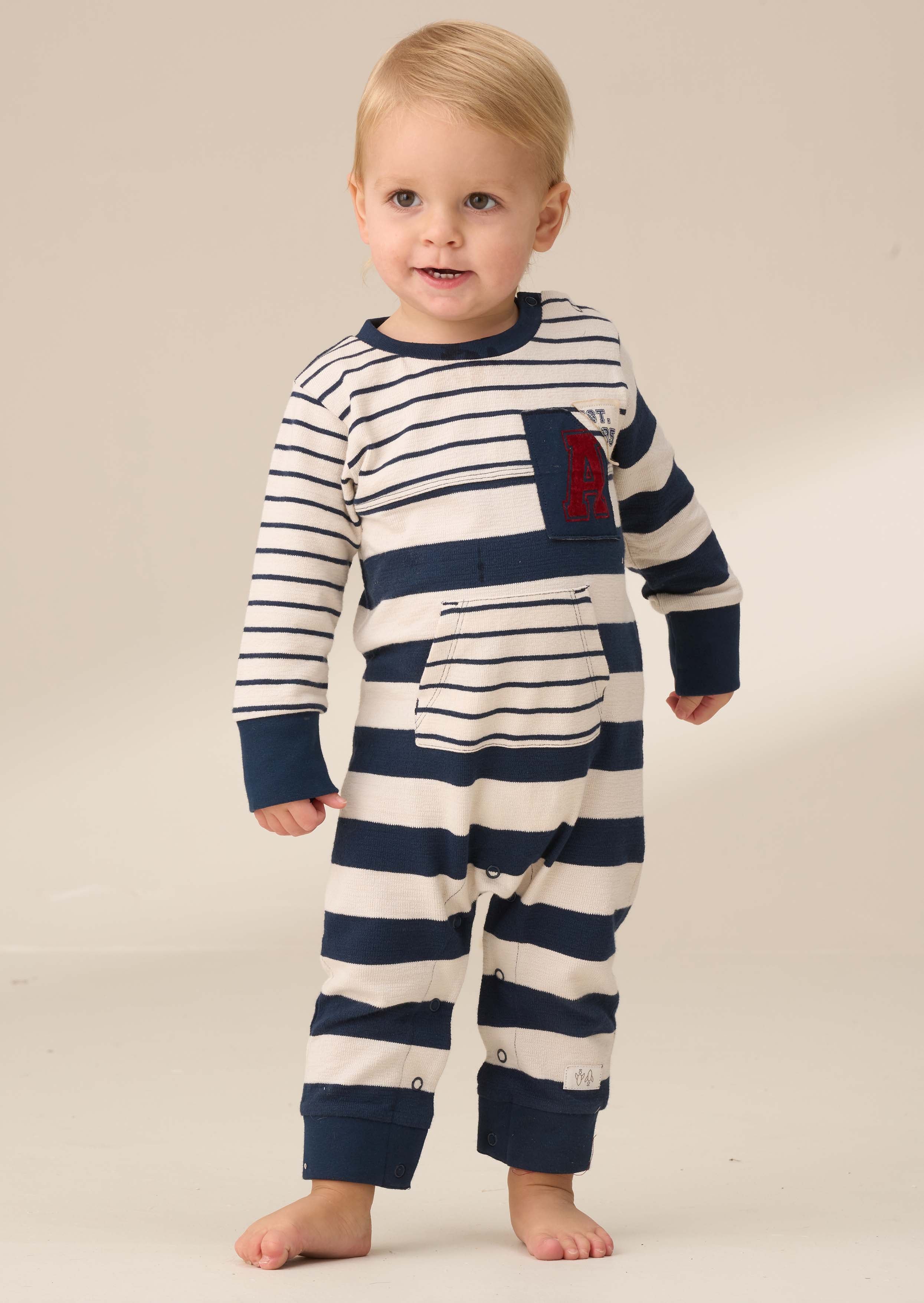 newborn Textured Stripe Babygrow