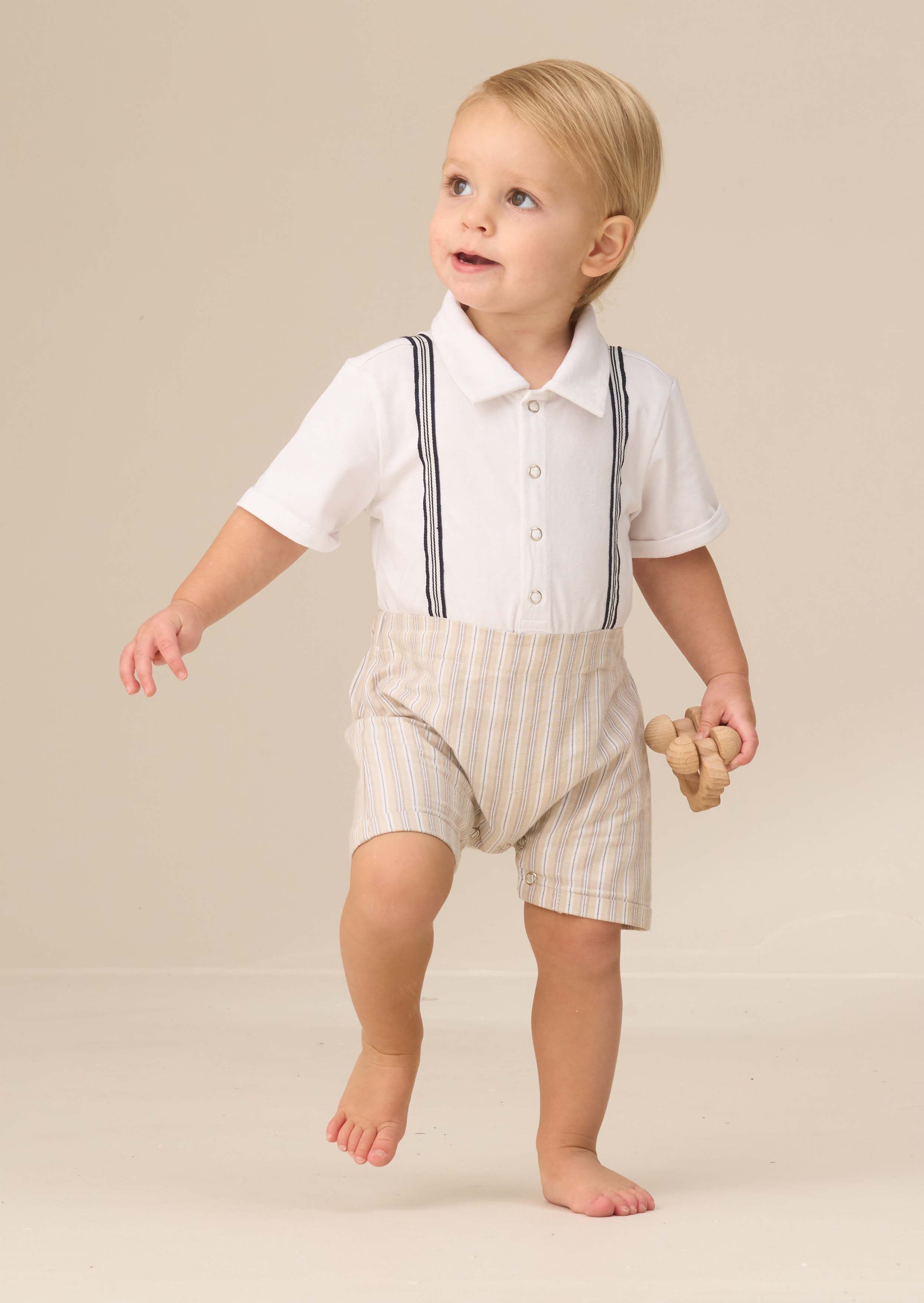 baby boy smart jersey shortie grey