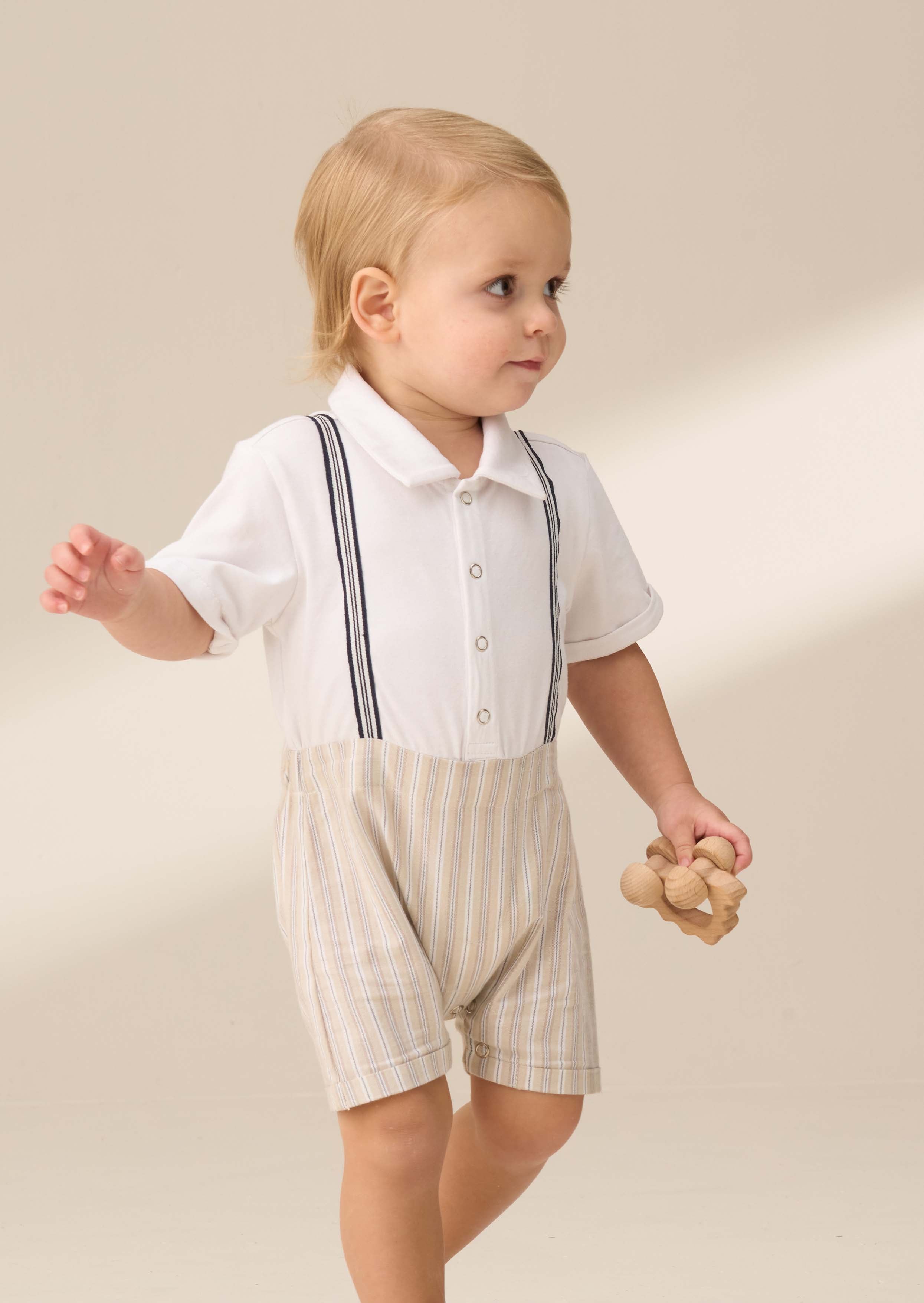 cotton baby boy smart jersey shortie grey