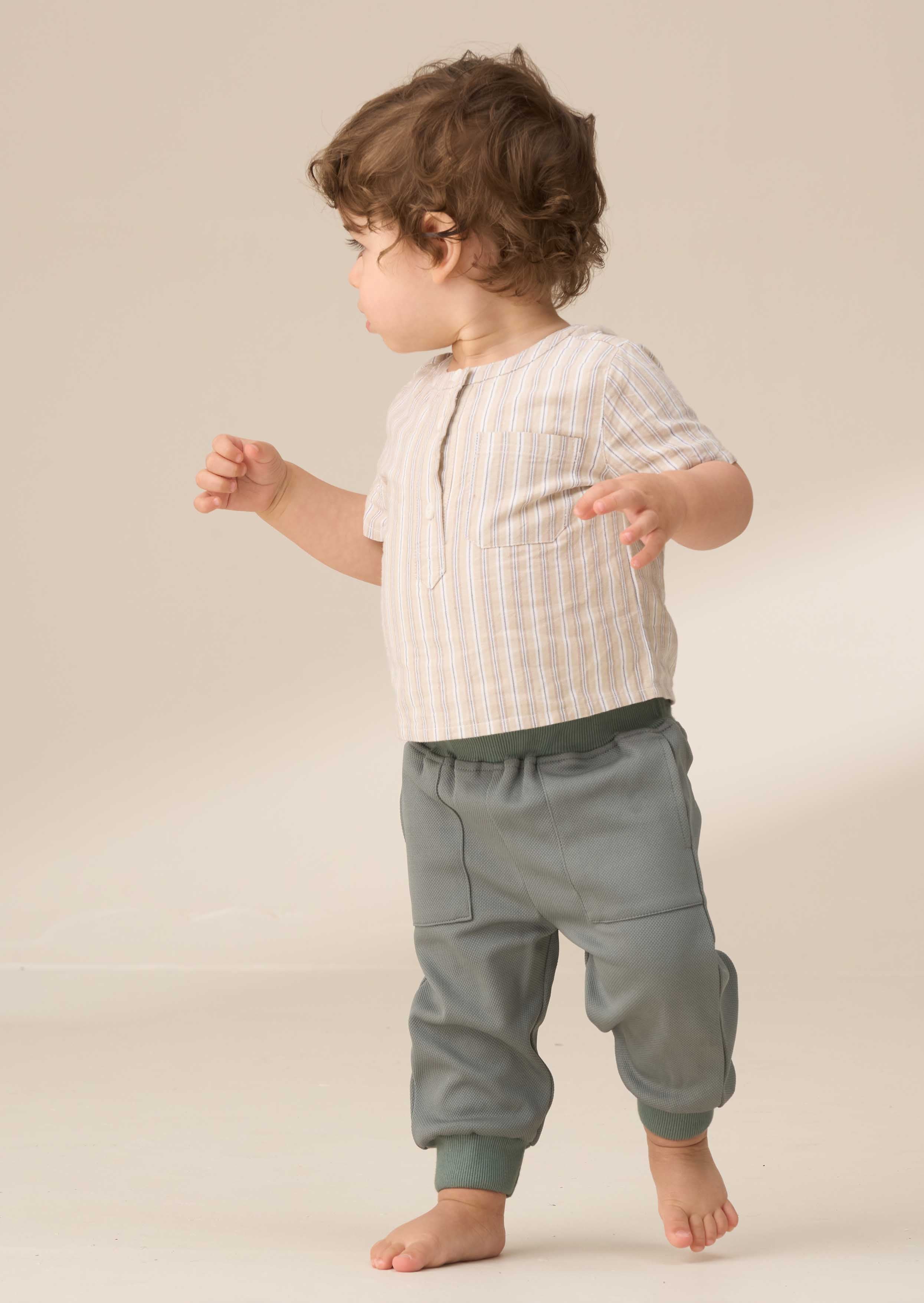 online boys shirt bodice with trouser set brown