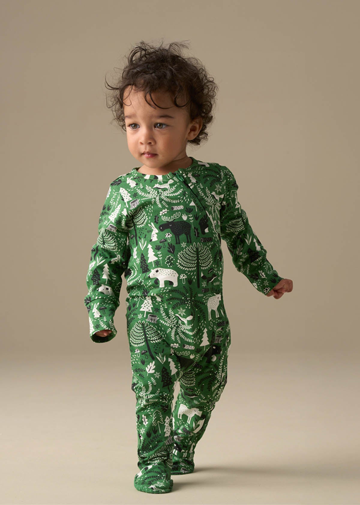 Andreas Green Scandi Print Babygrow