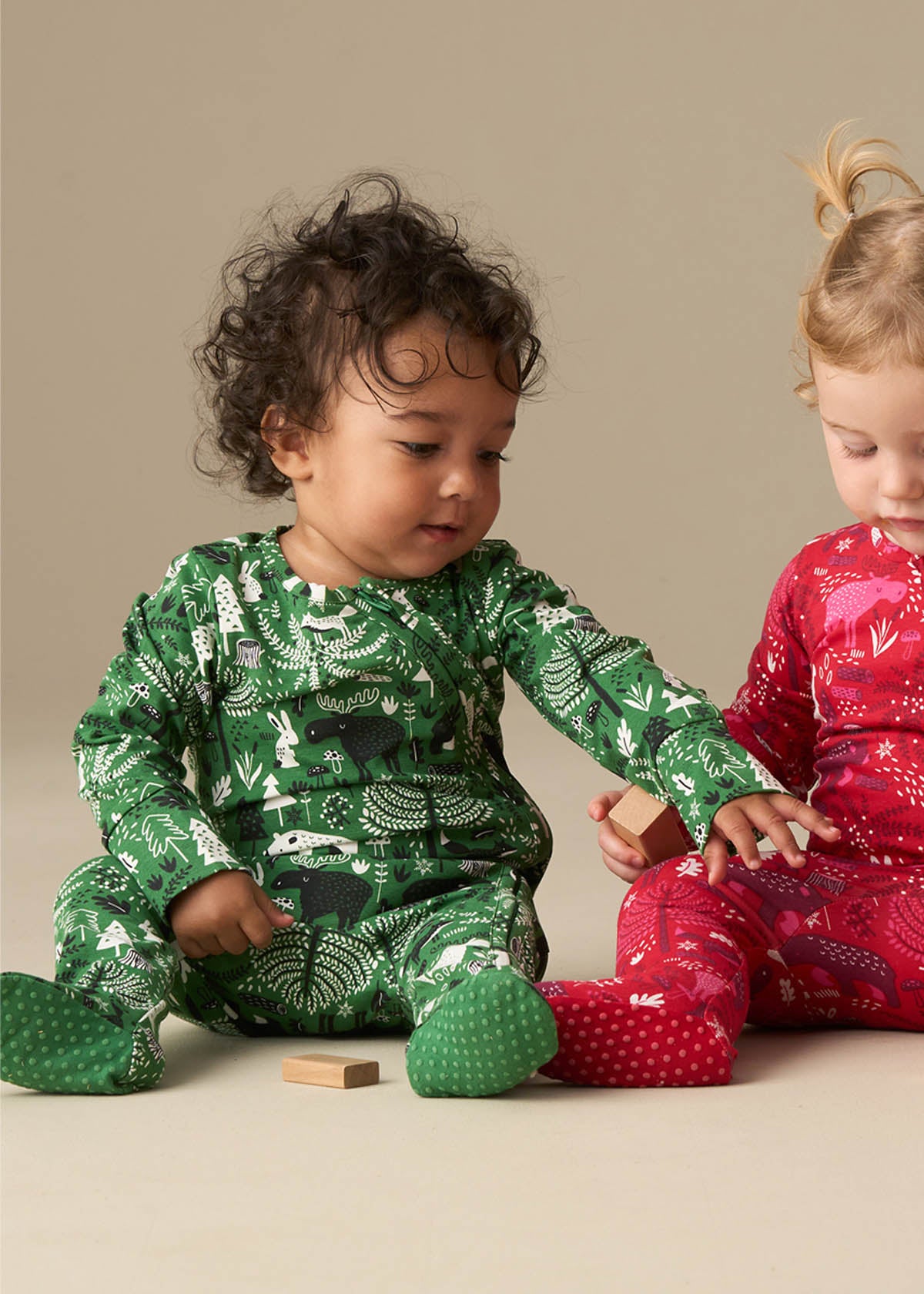 full sleeve Green Scandi Print Babygrow