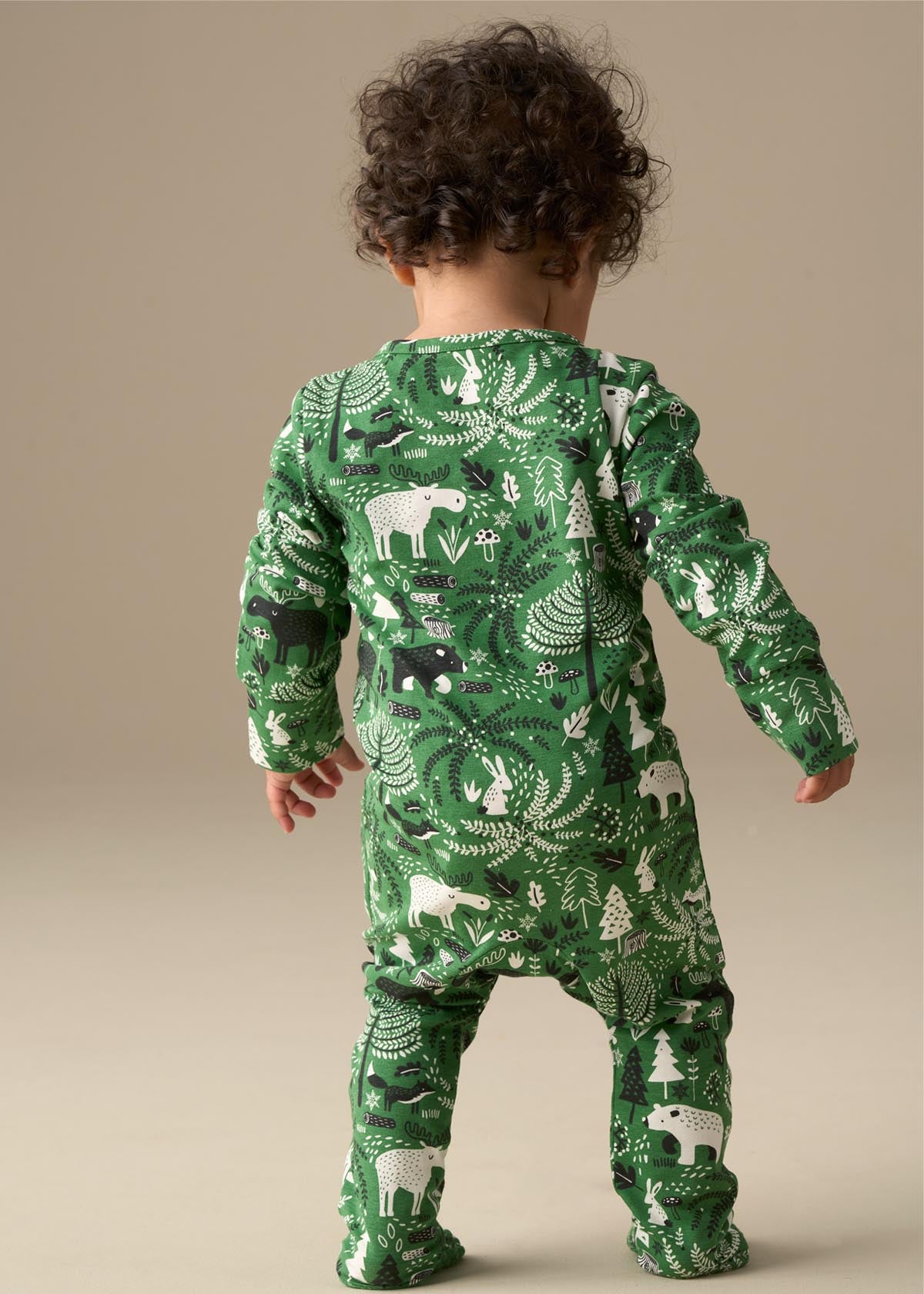 Andreas Green Scandi Print Babygrow