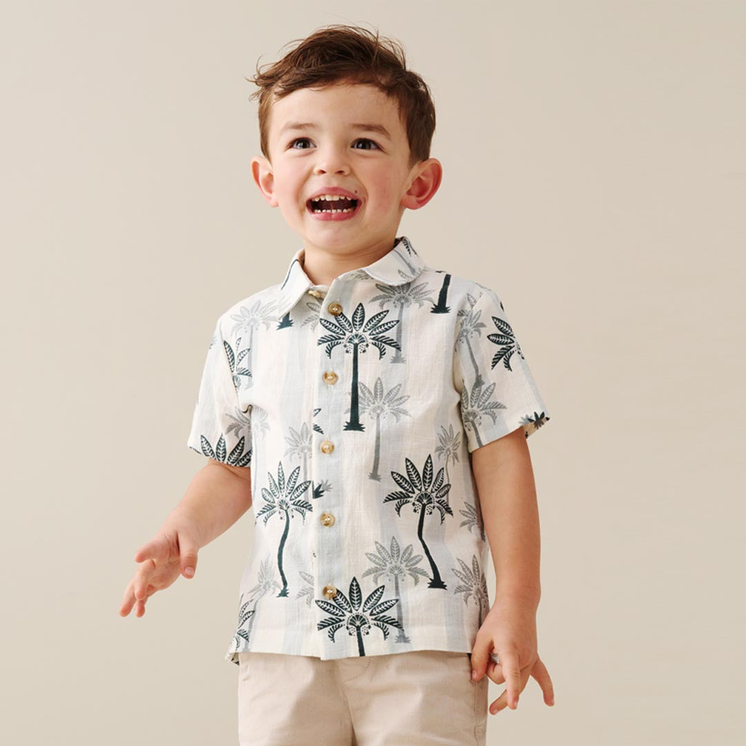 Jamie Palm Striped Shirt