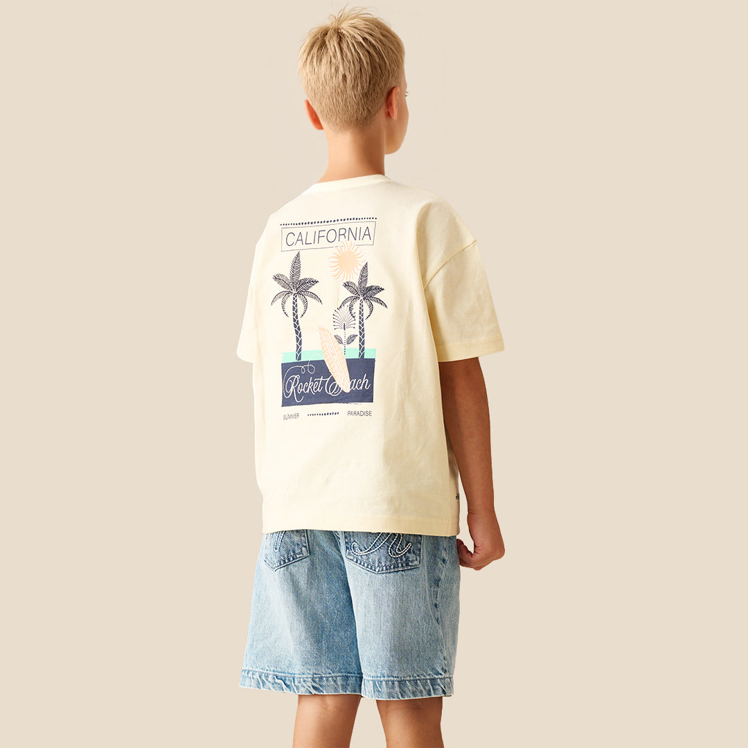 Remi Palm Scene Back Graphic T Shirt - Angel & Rocket
