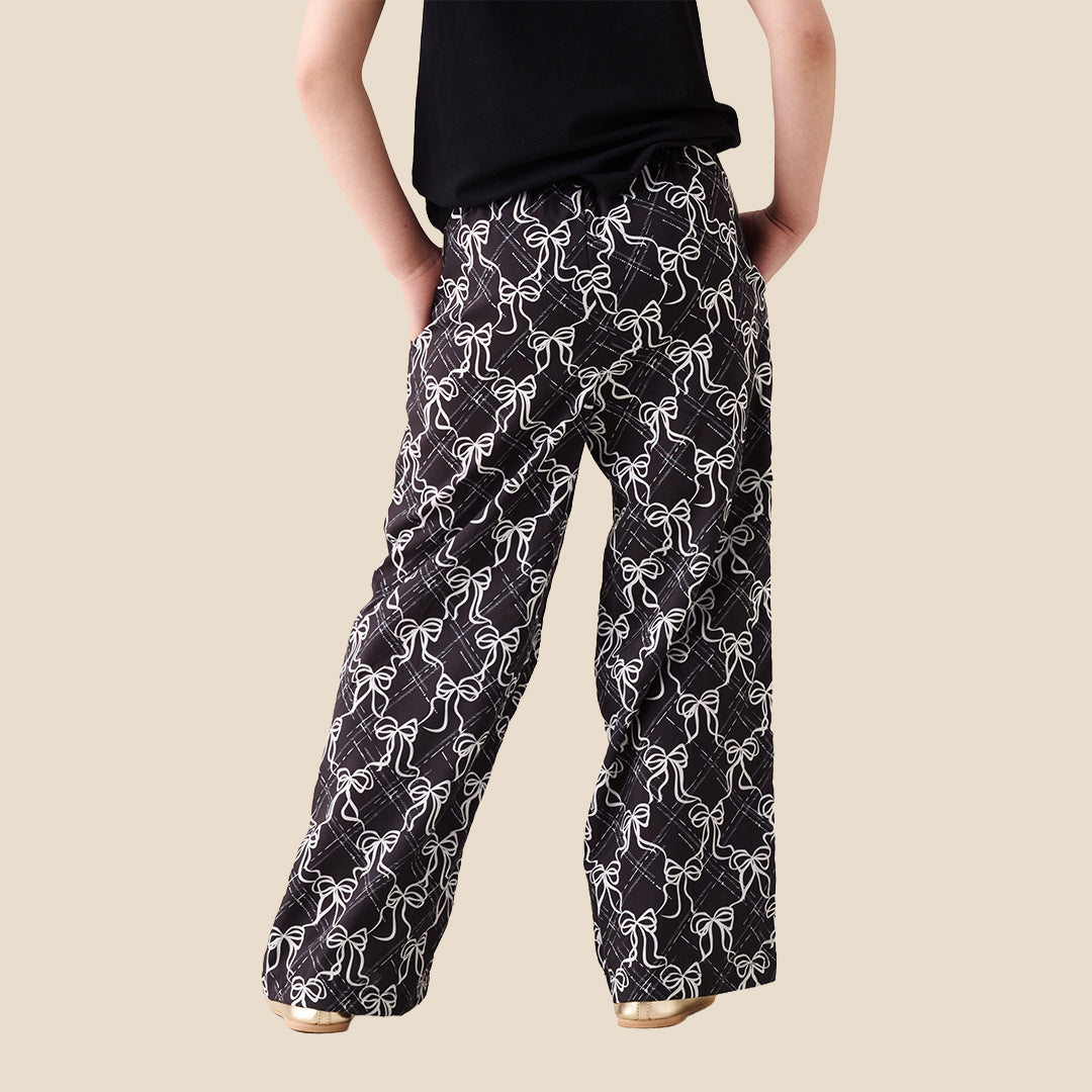 Angel & Rocket Girls Printed Black Trousers