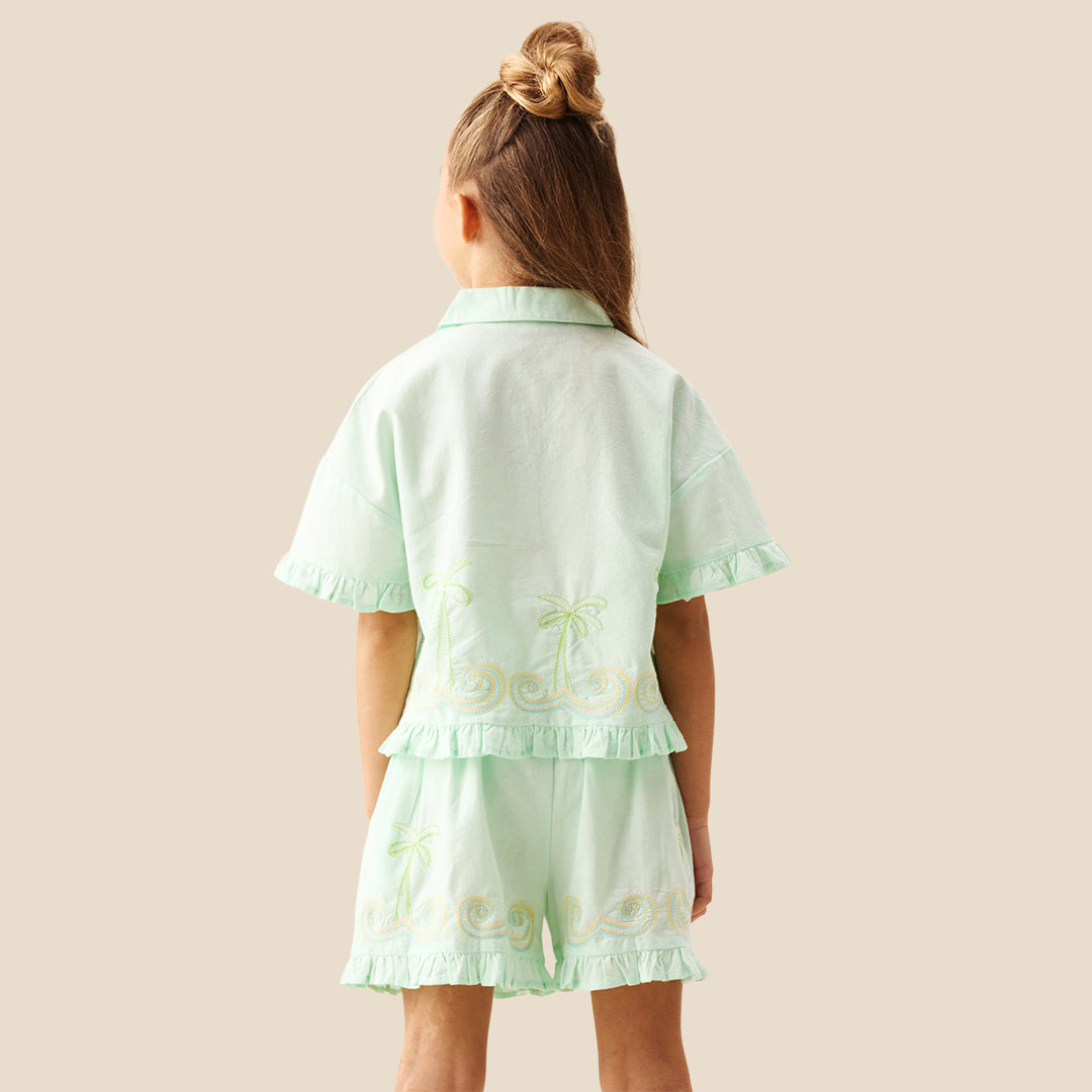 Palma Embroidered Short - Angel & Rocket