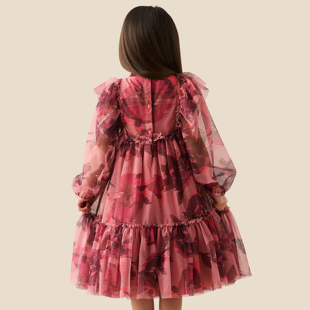 Girls Printed Orange Dresses - Angel & Rocket