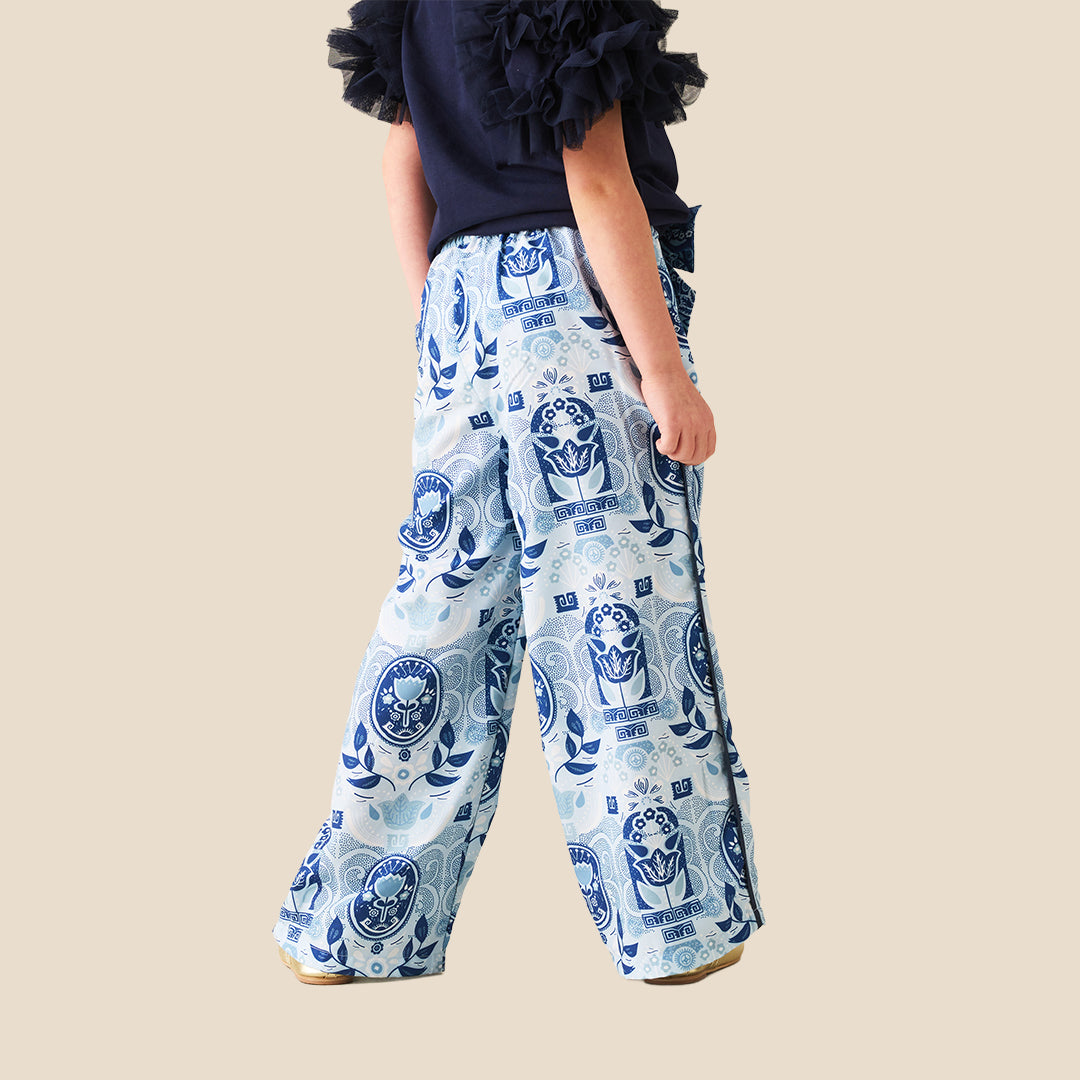 Angel & Rocket Girls Printed Blue Trousers