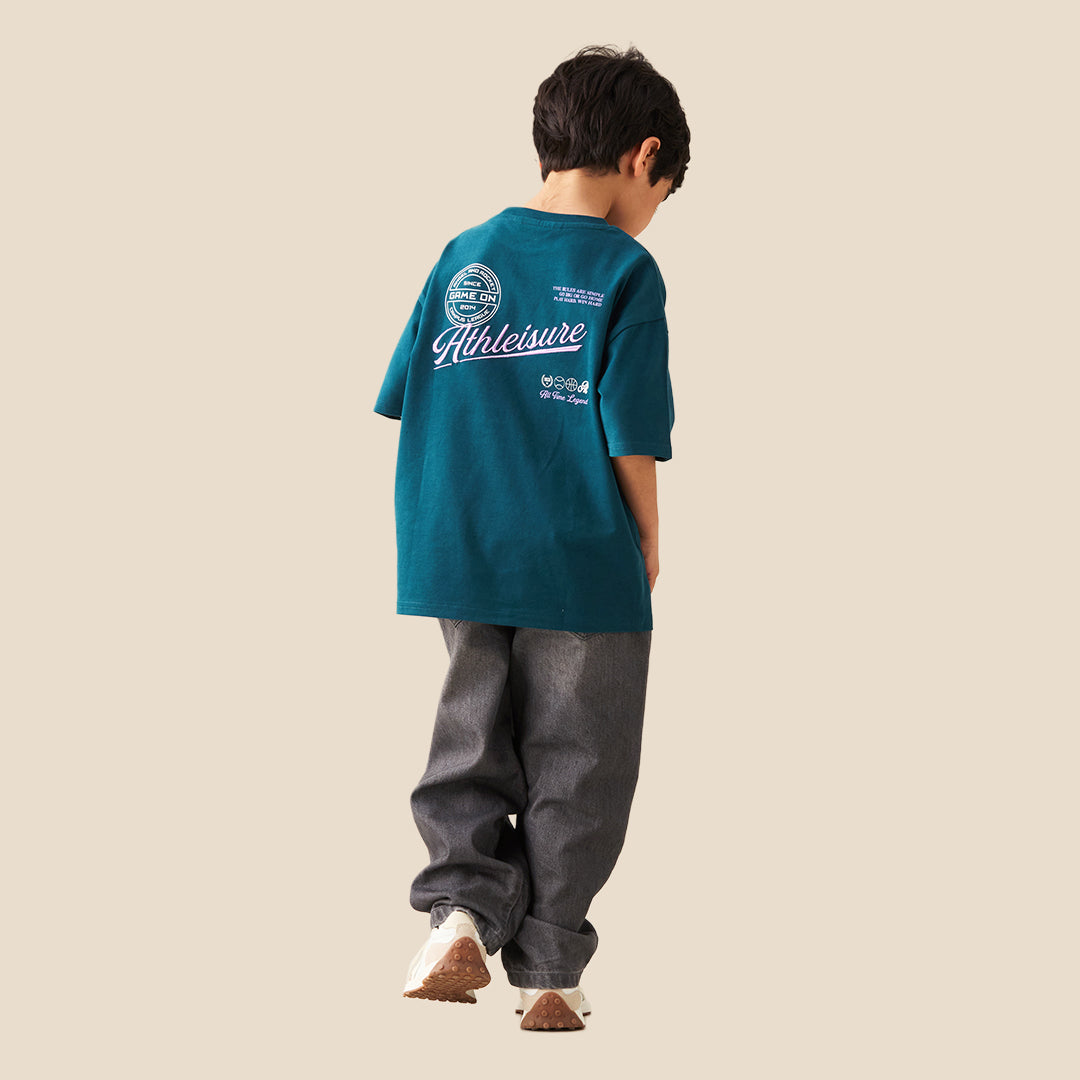 Angel & Rocket Boys Printed Blue T-Shirts