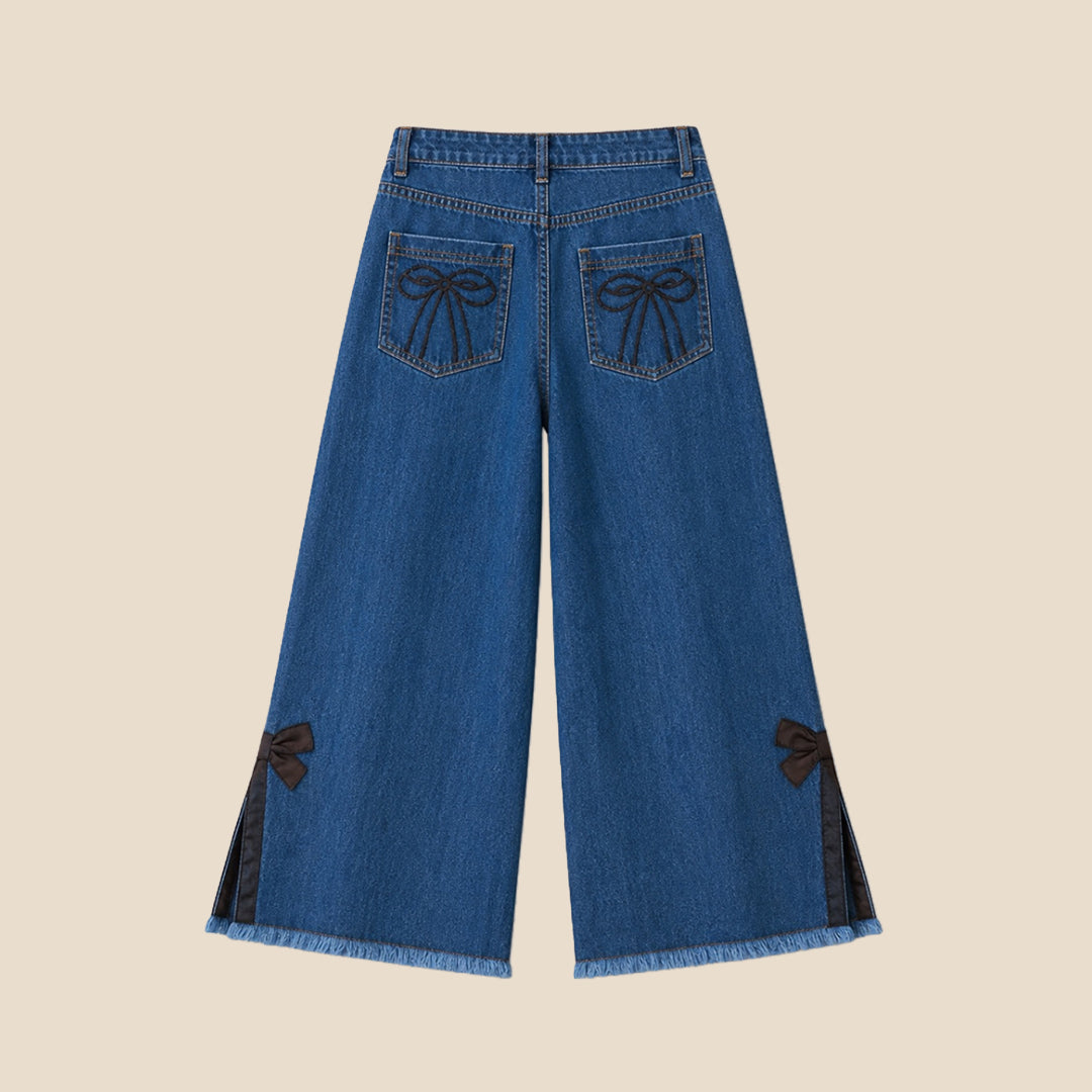 Girls Solid Blue Jeans - Angel & Rocket