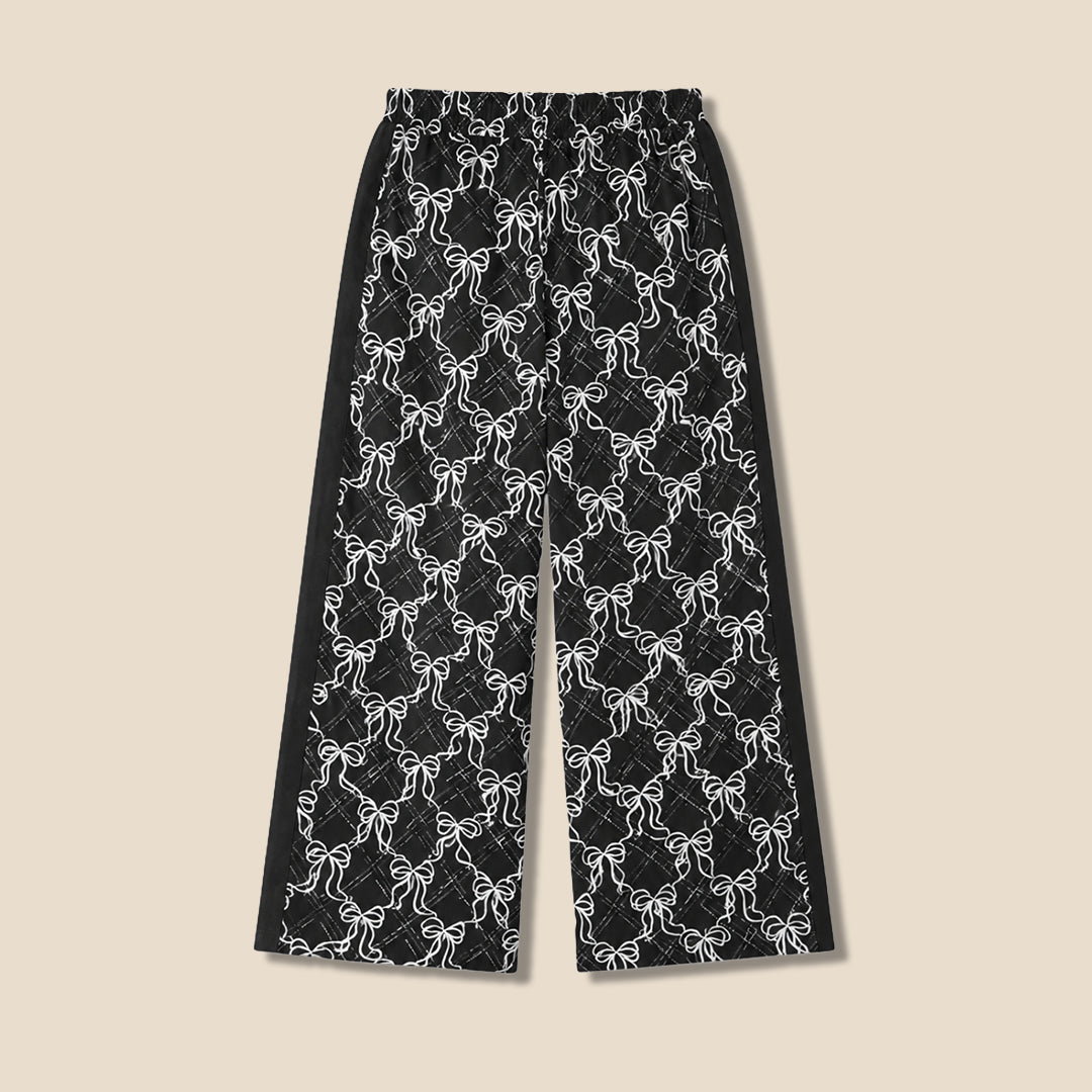 Angel & Rocket Girls Printed Black Trousers