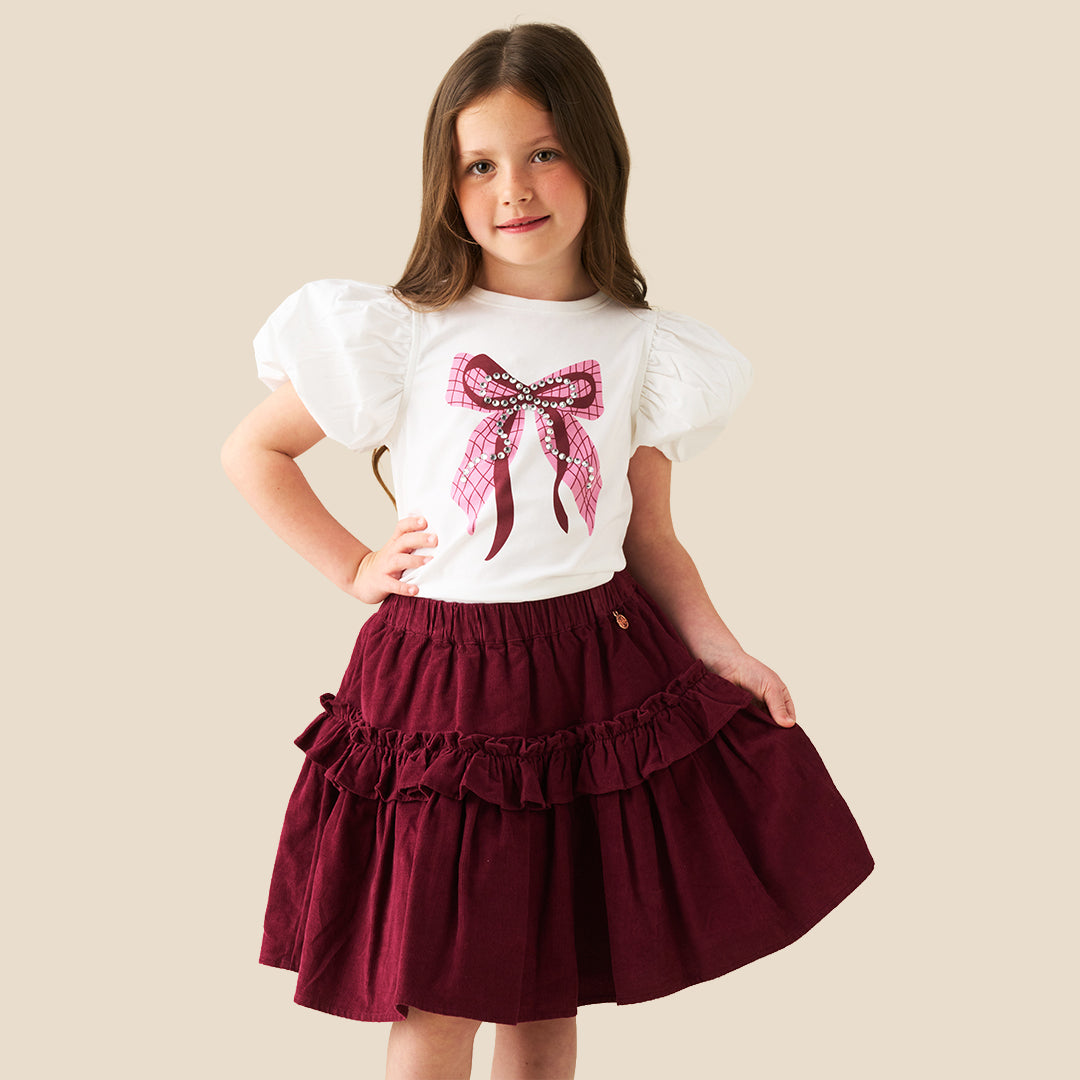 Angel & Rocket Girls Solid White T-Shirts
