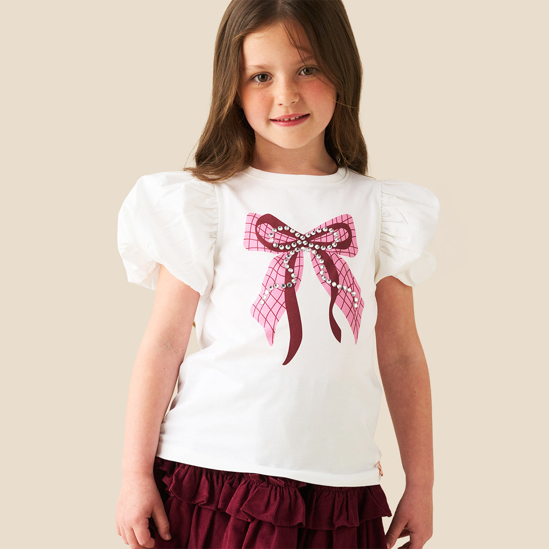 Angel & Rocket Girls Solid White T-Shirts