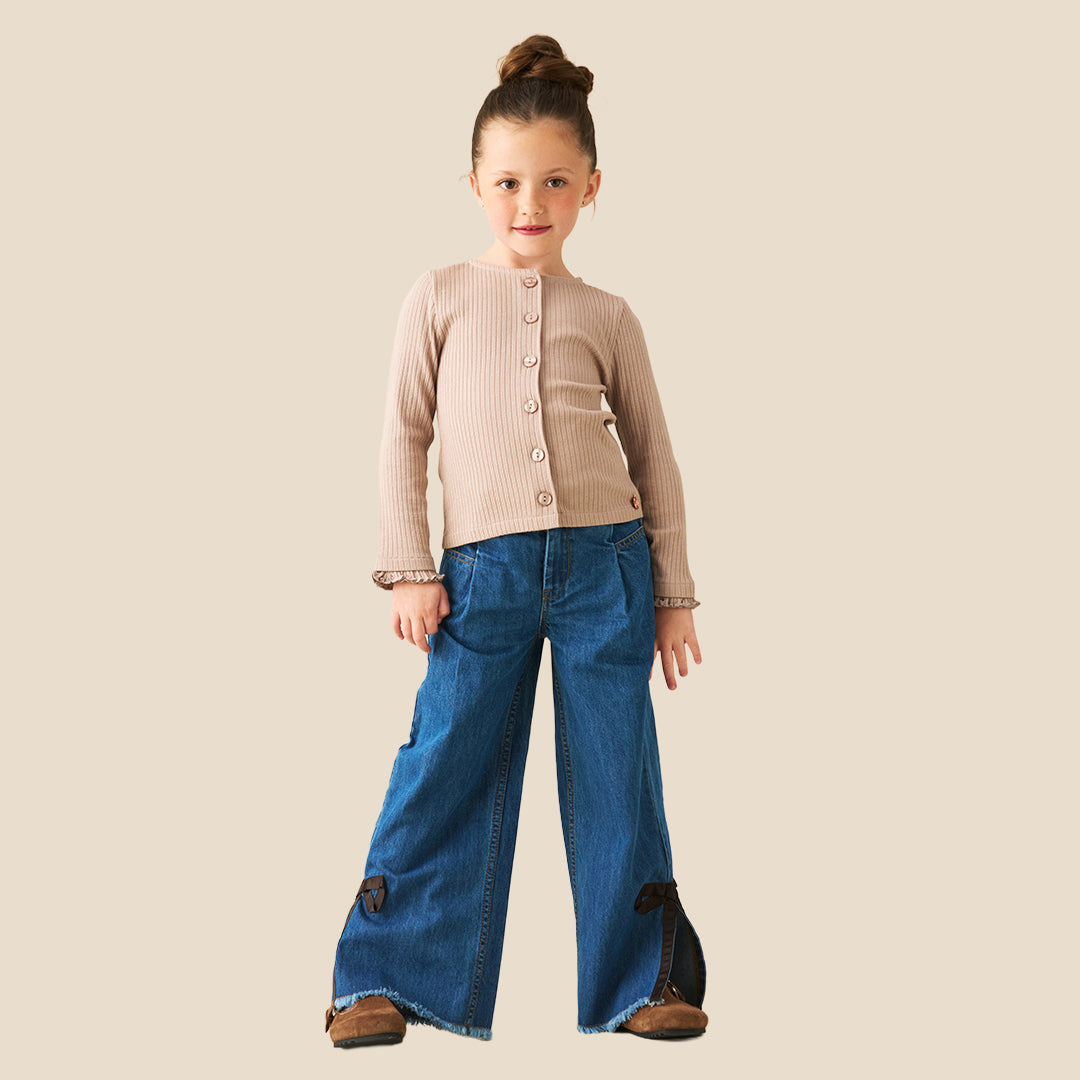 Girls Solid Blue Jeans - Angel & Rocket