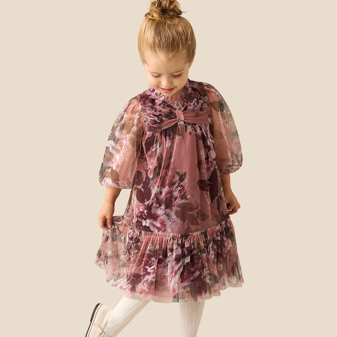 Angel & Rocket Baby Girls Printed Pink Dresses