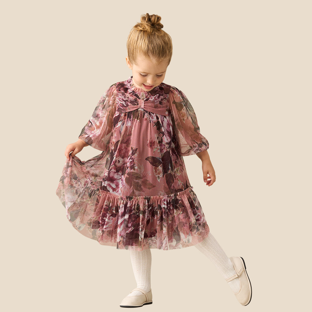 Angel & Rocket Baby Girls Printed Pink Dresses