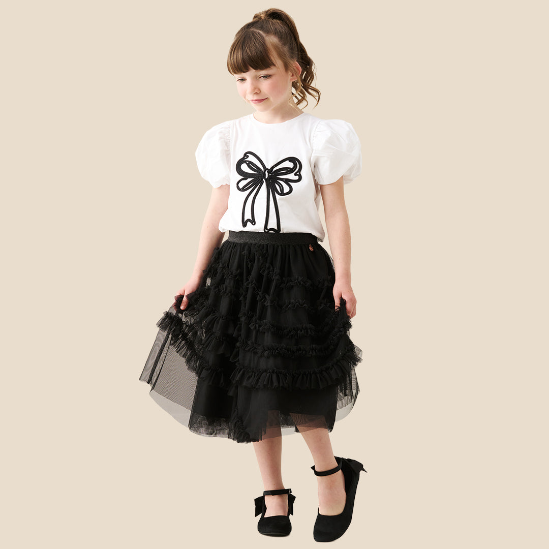 Girls Embellished White T-shirts - Angel & Rocket