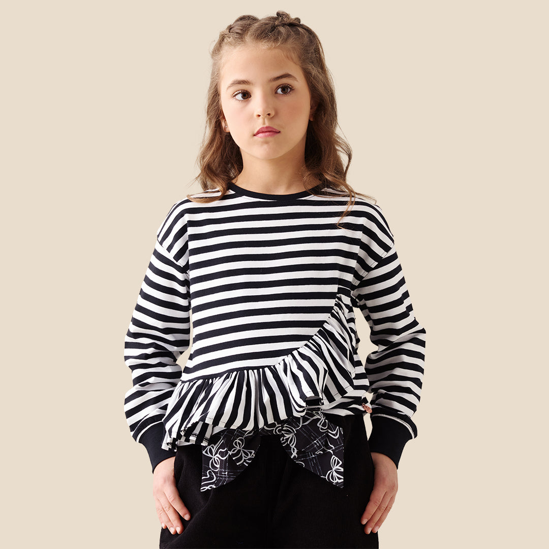 Angel & Rocket Girls Yarn Dyed Black T-Shirts