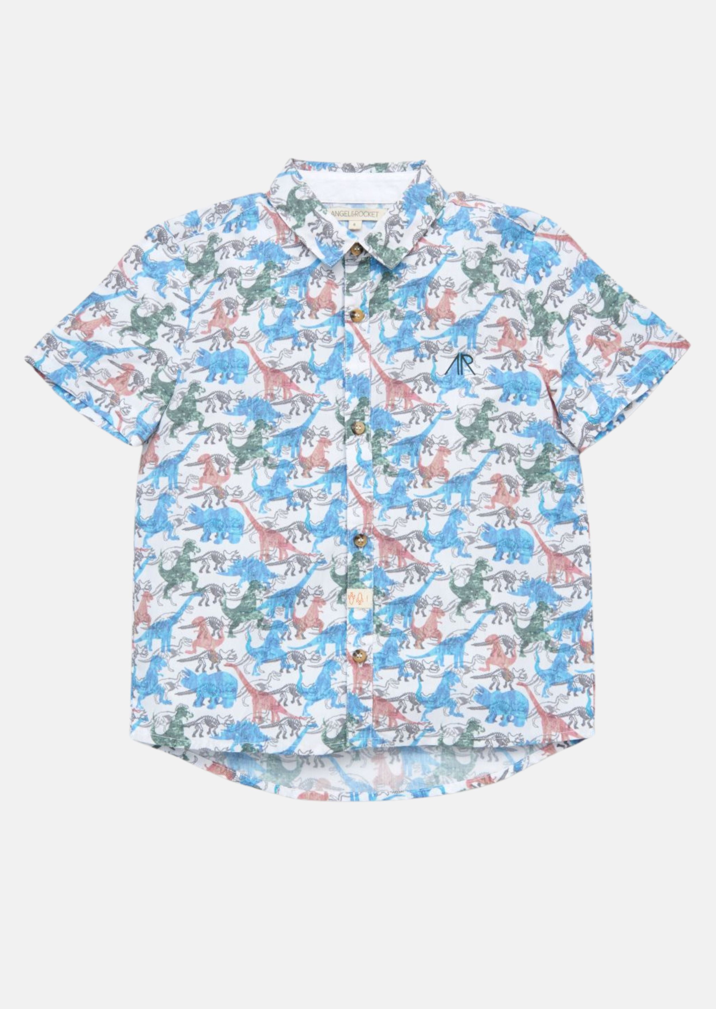 Boys Dinosaur Printed Half Sleeves Cotton Shirt