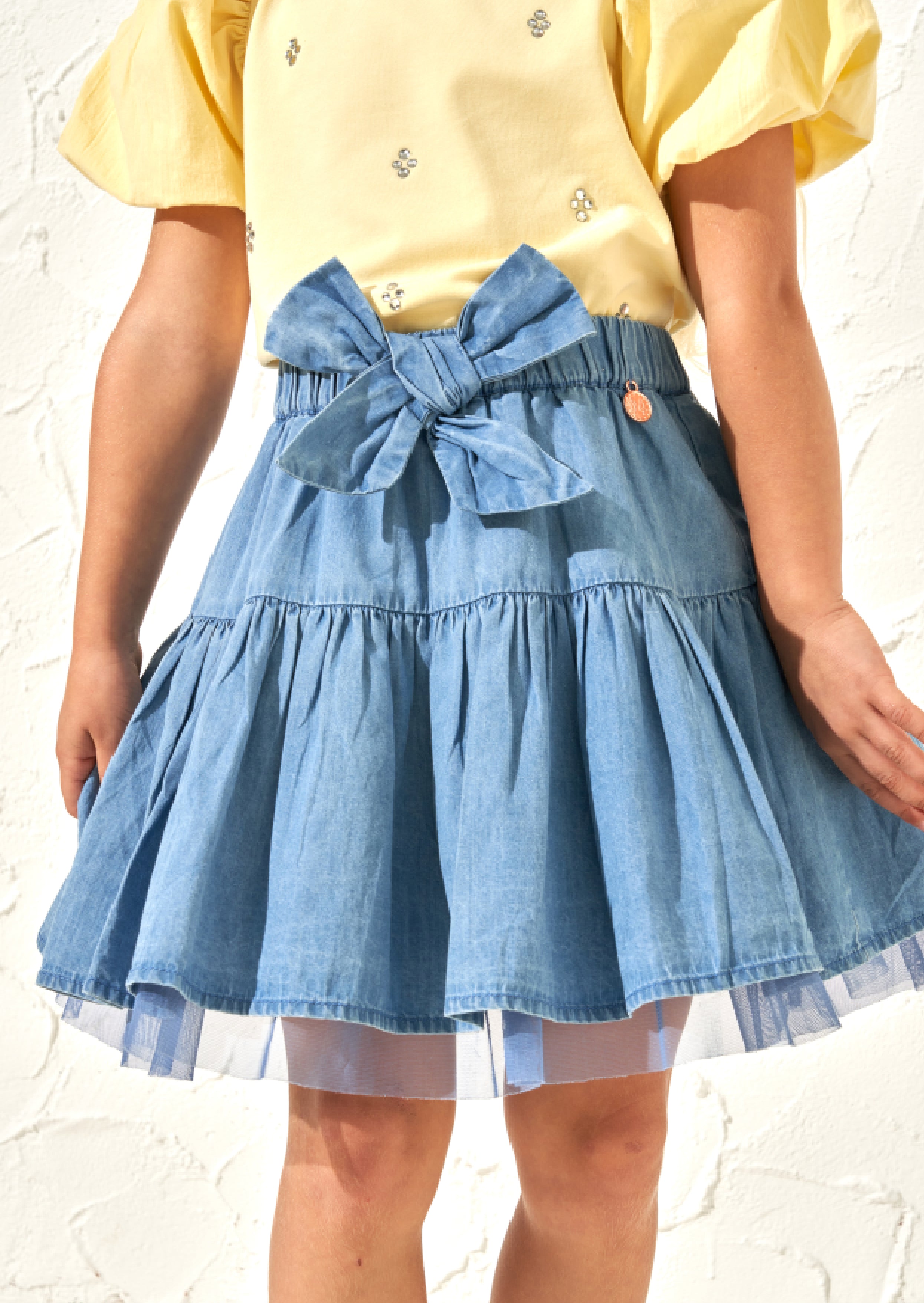 Annie Denim Bow Skirt