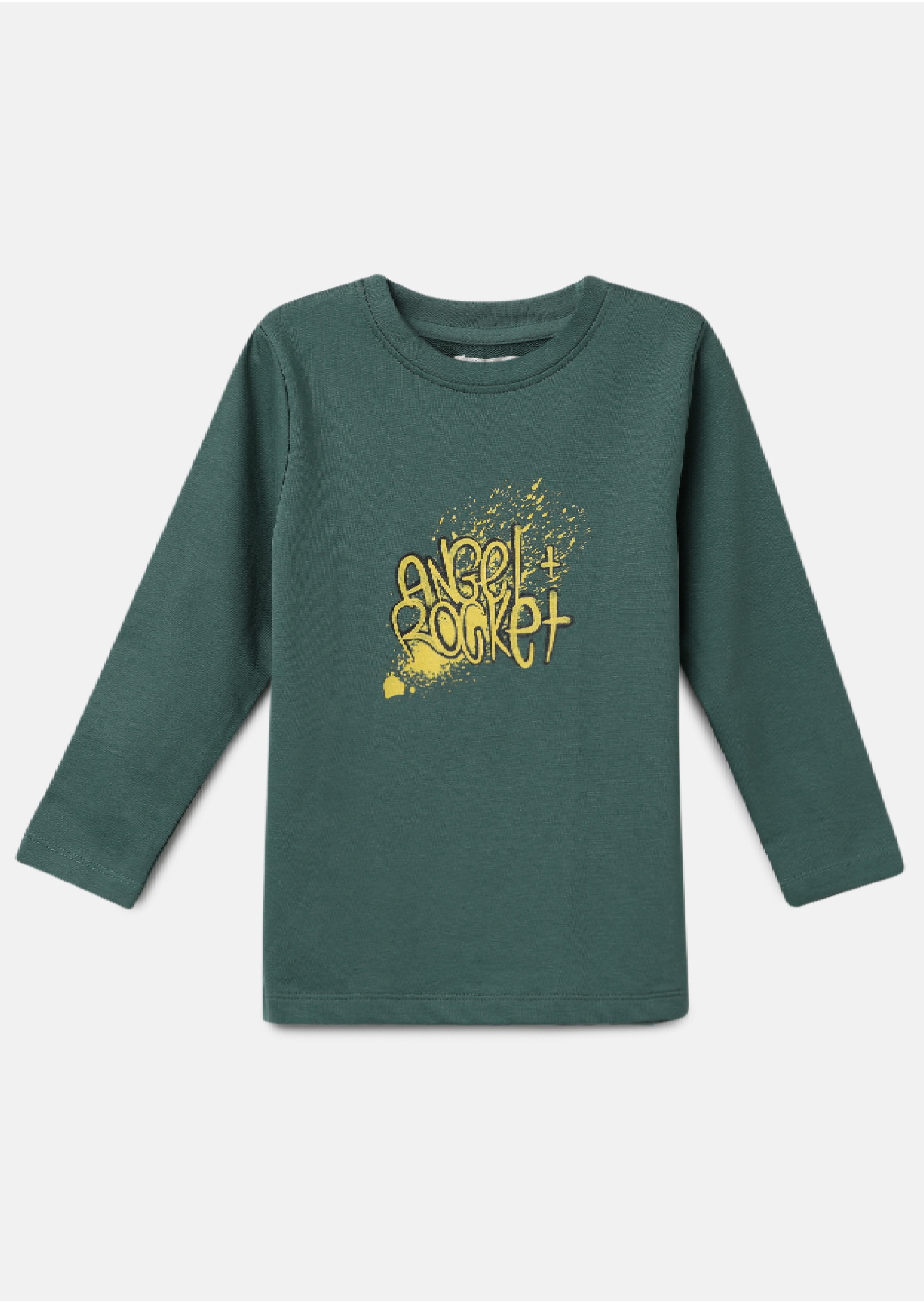 Boys Cotton Solid Yellow Printed Sweatshirt