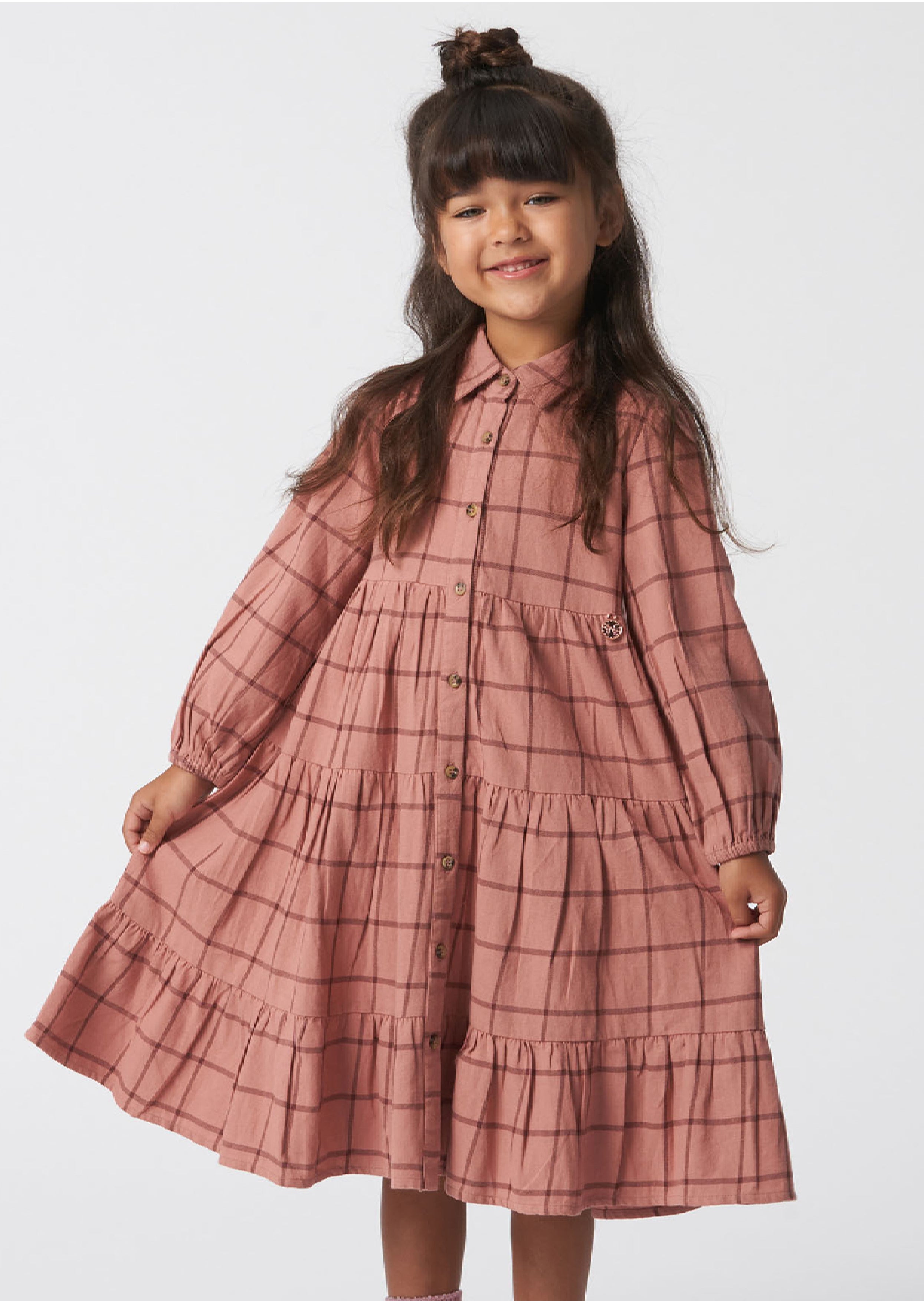 Aria Check Shirt Dress