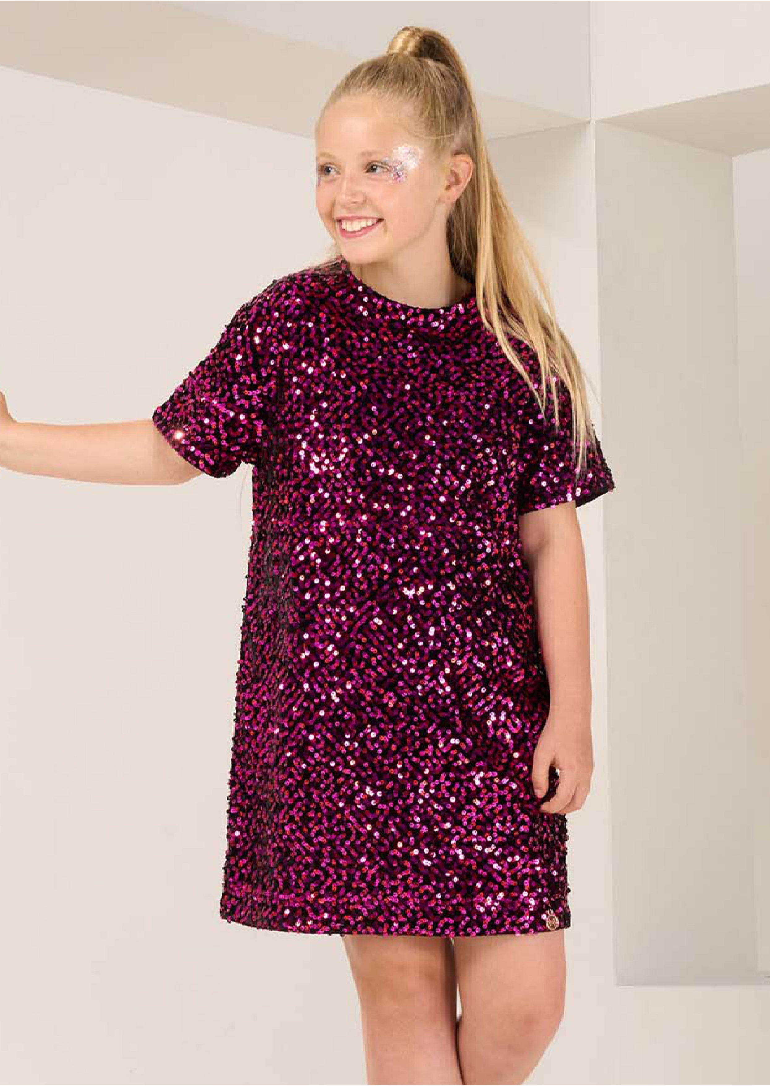 Lexi Pink Sequin Shift Dress