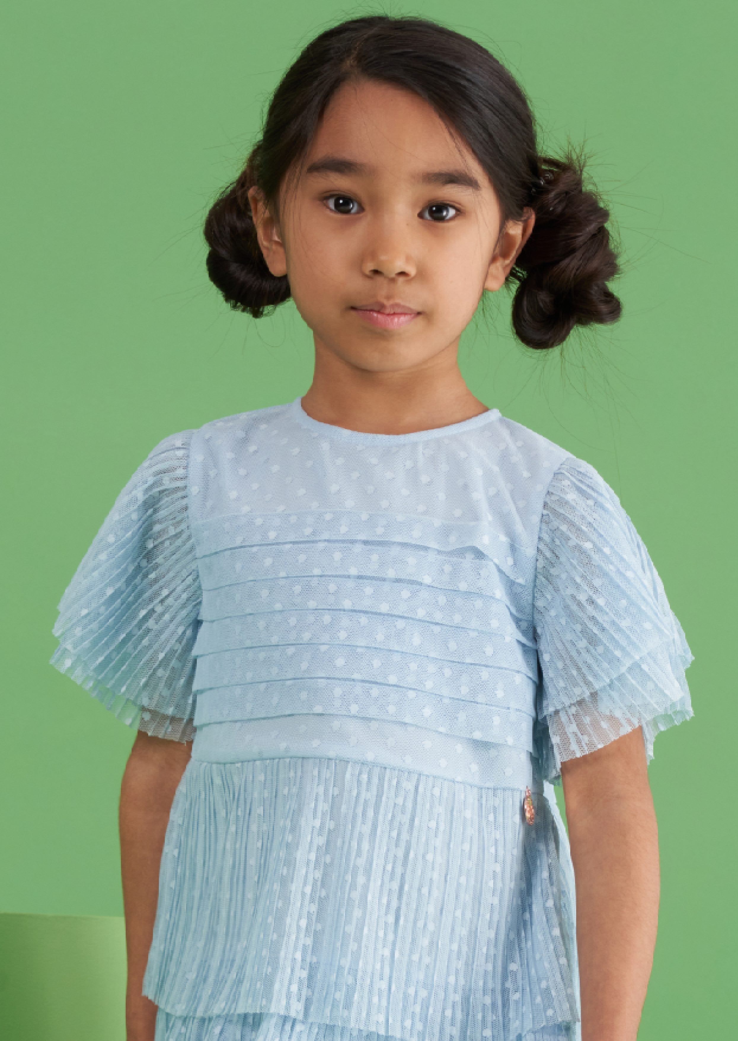 Amelie Tiered Crinkle Mesh Dress