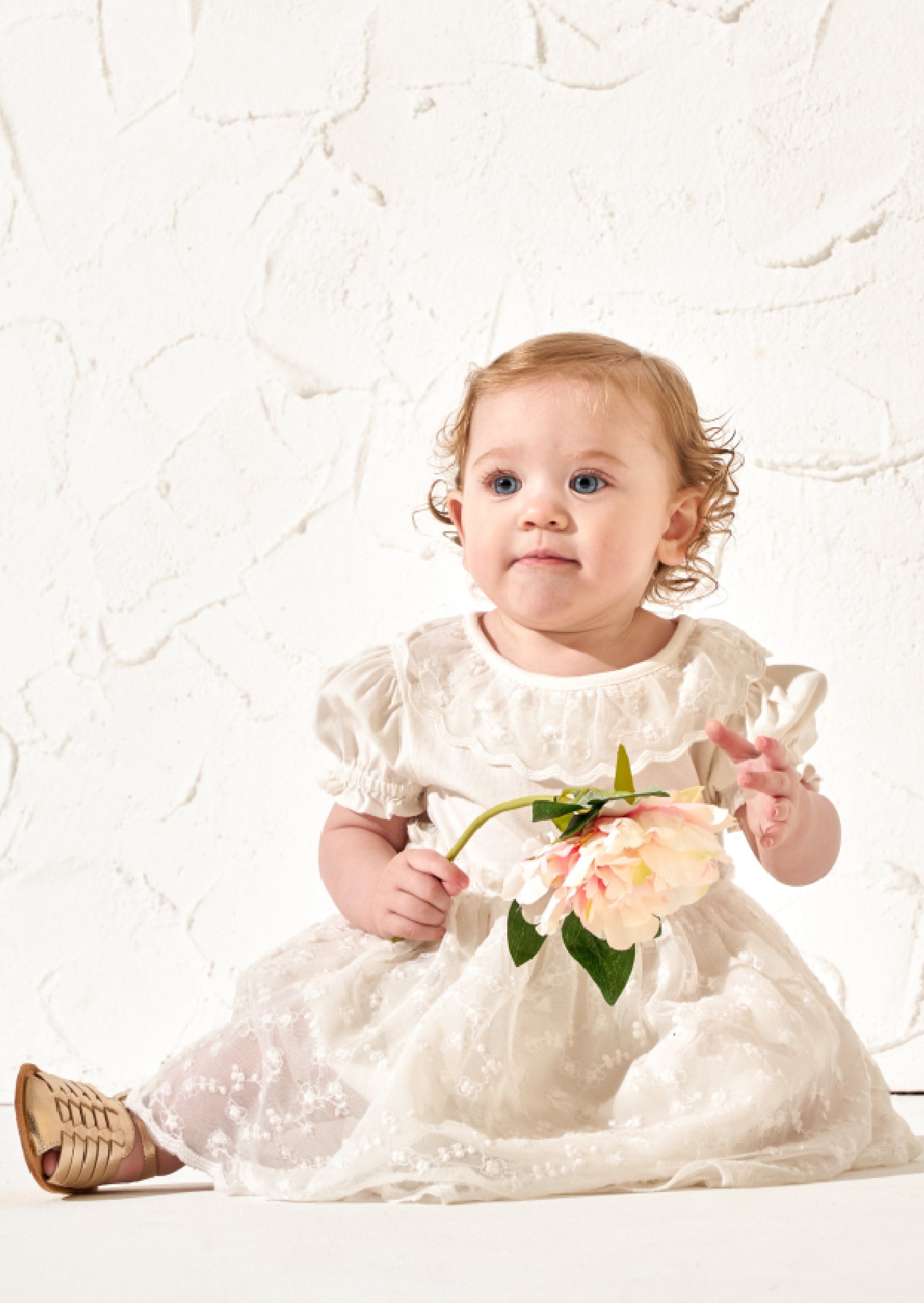 Amelia Ivory Tiered Lace Dress