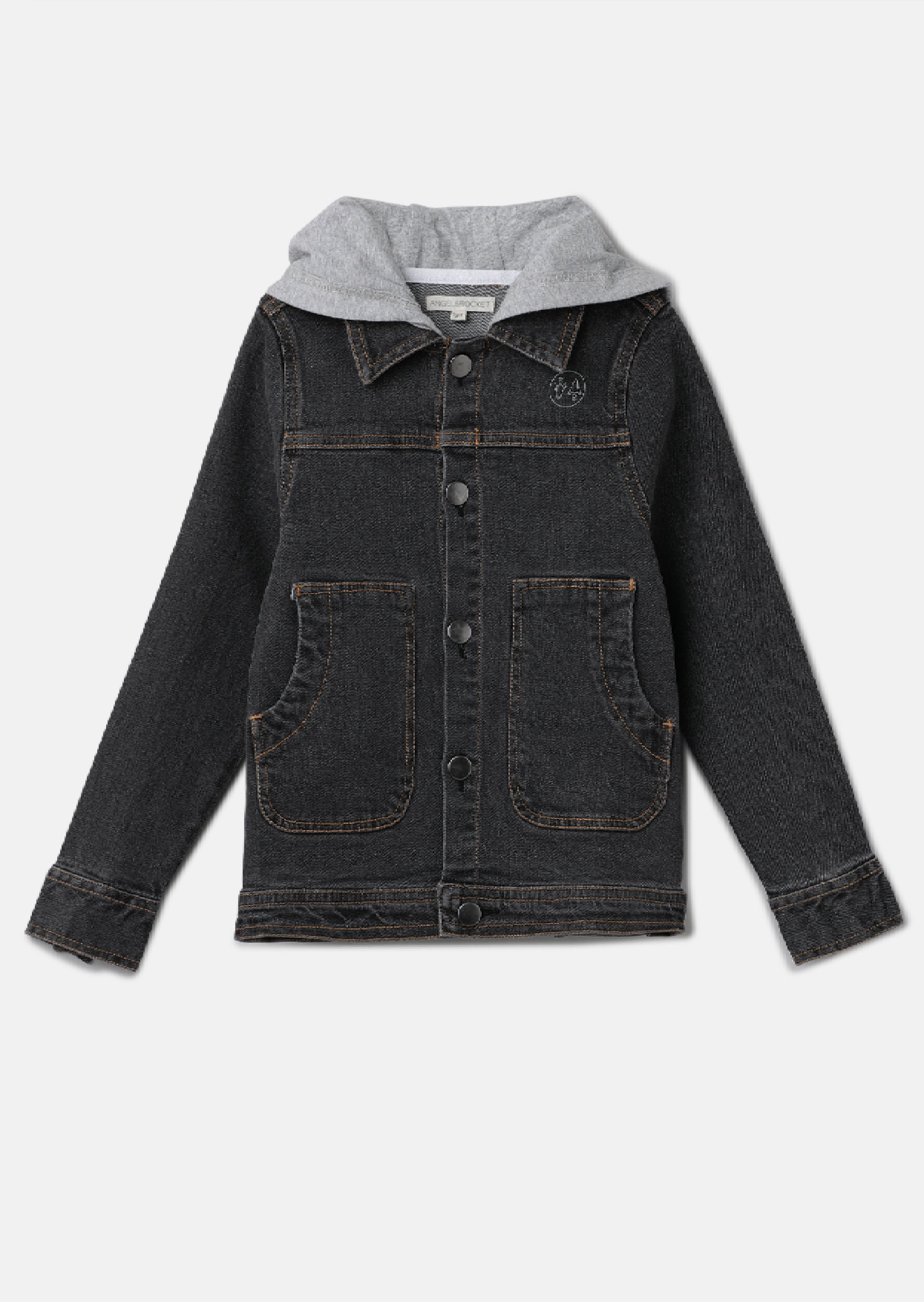 Boys Charcoal Grey Full Sleeves Denim Jacket