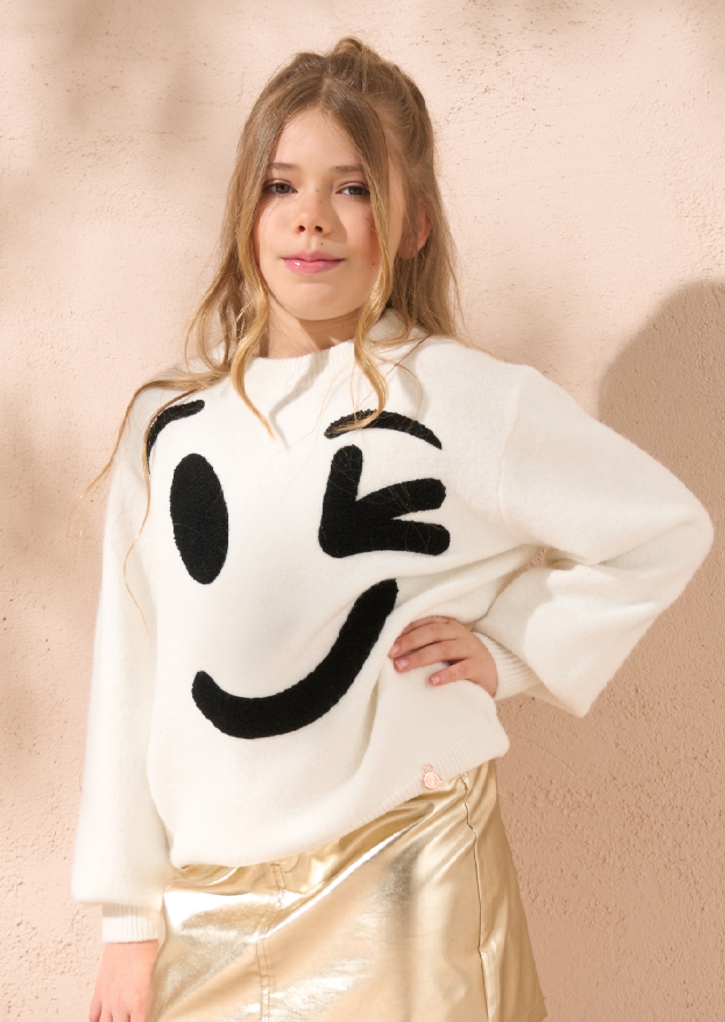 Shanti Ivory Smiley face Jumper