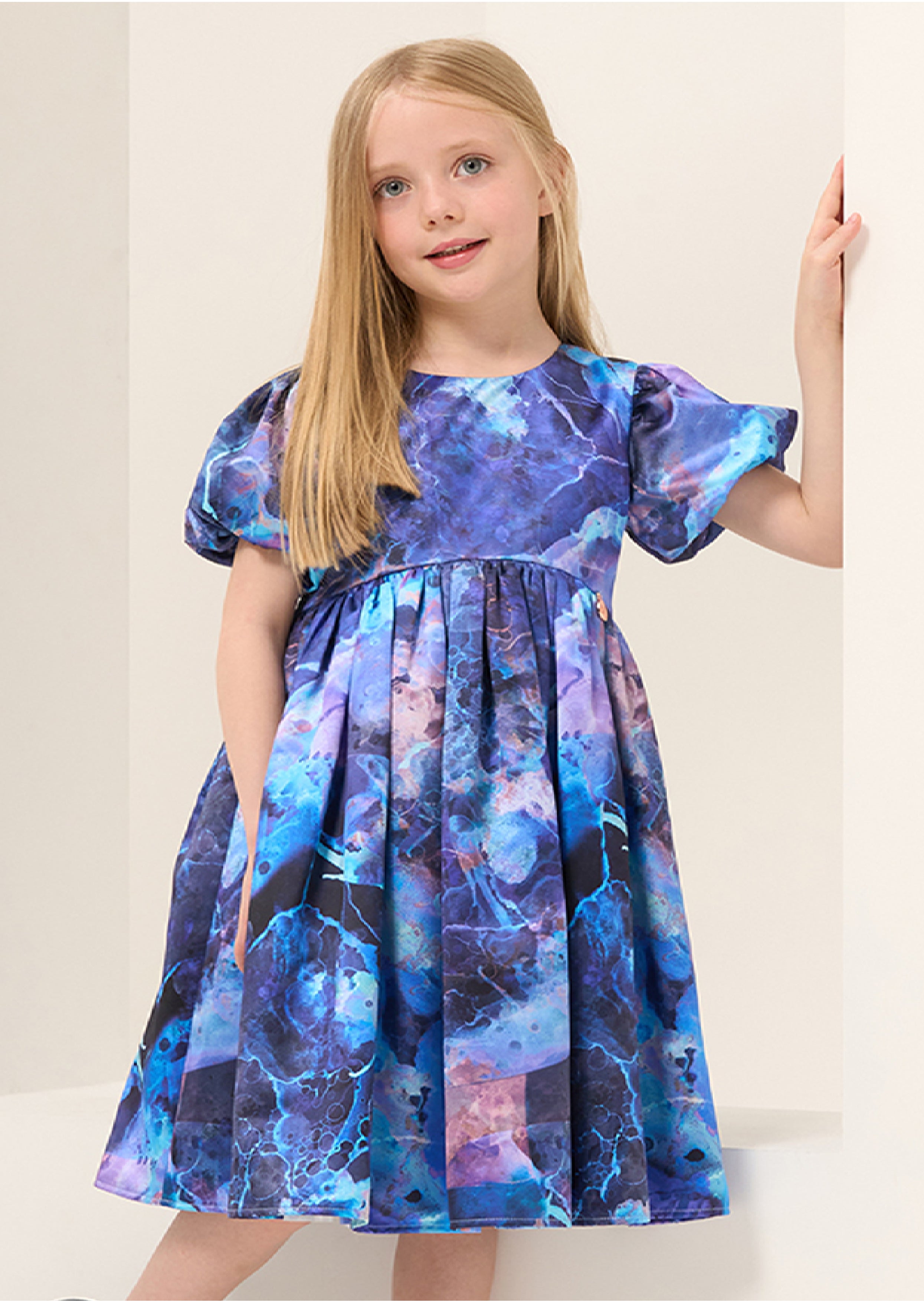 Lucia Blue Galaxy Print Dress