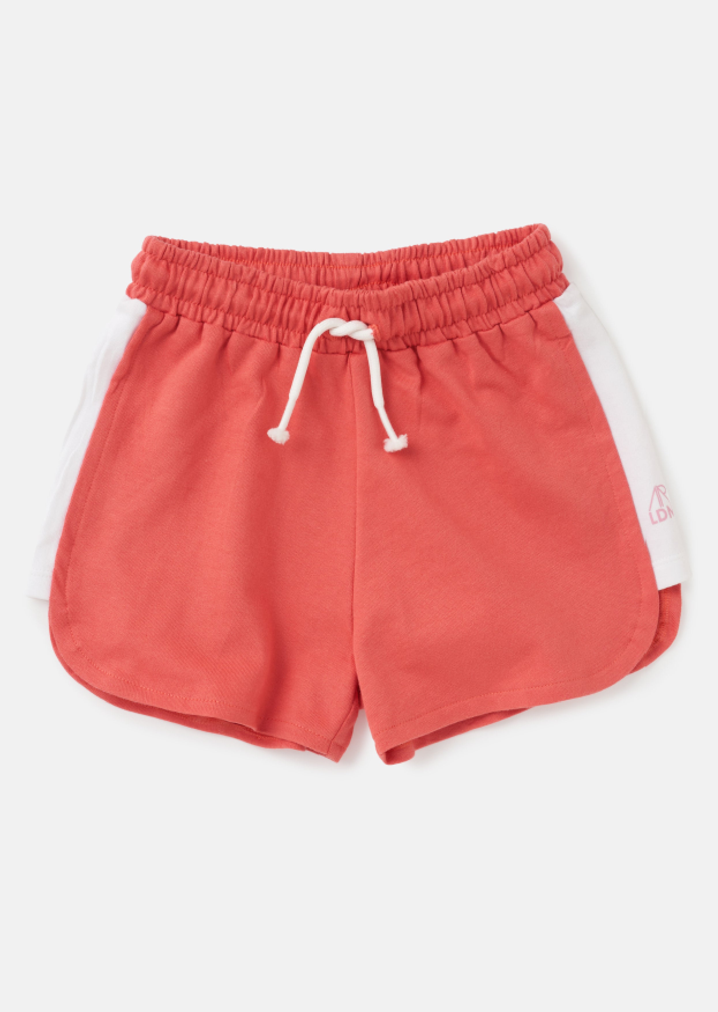 Baby Girl Solid Red Cotton Shorts