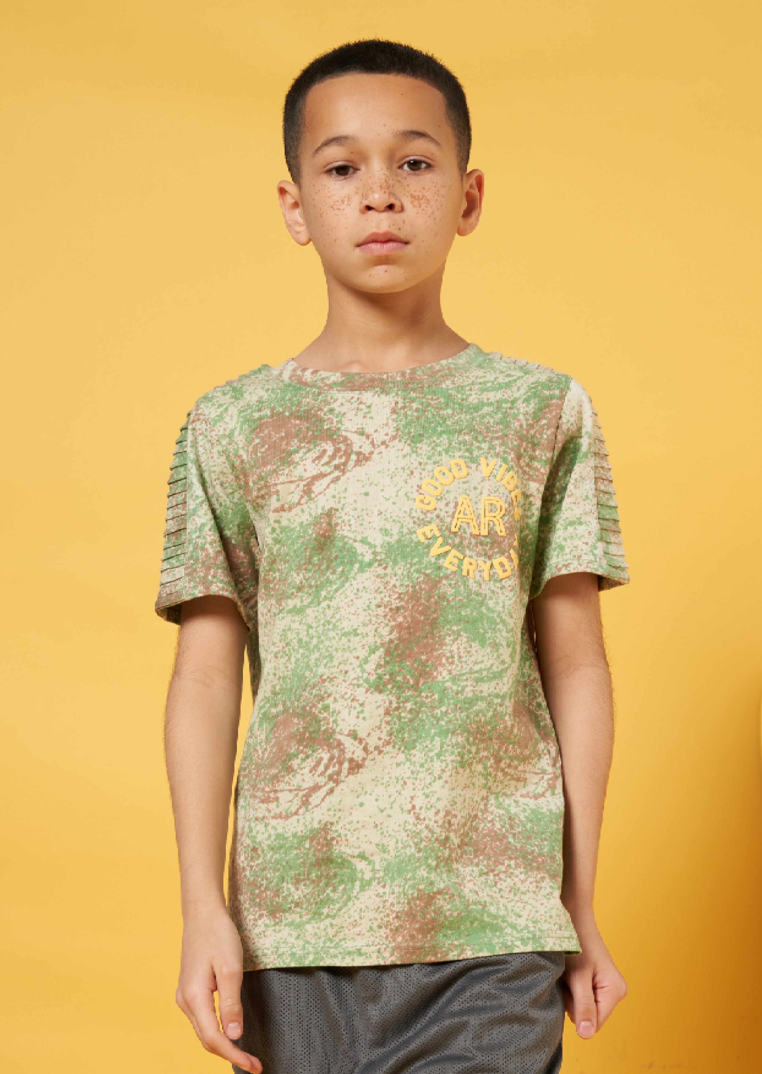 Boys Universe Printed Green T-Shirt