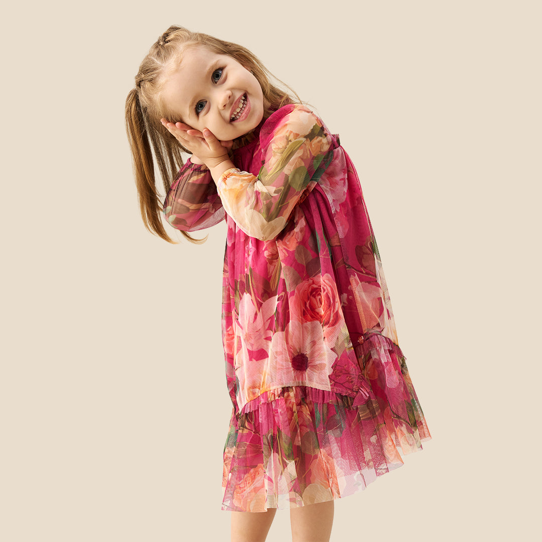 Angel & Rocket Baby Girls Printed Pink Dresses